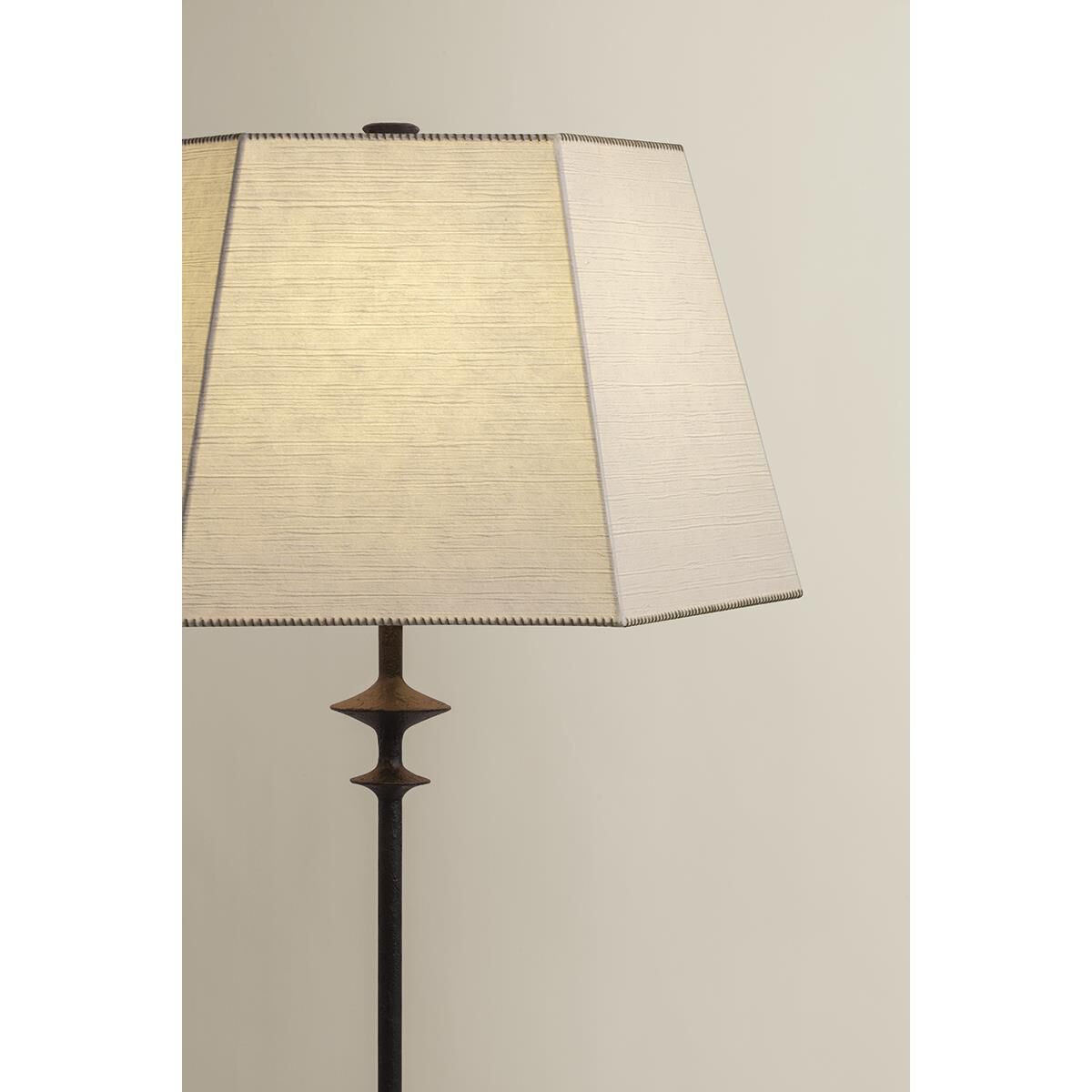 Shown in Black Iron finish and Handmade Paper shade