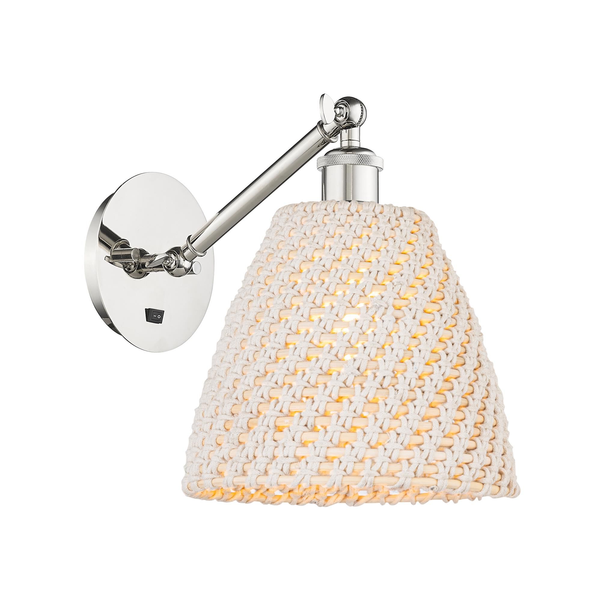 Shown in Polished Nickel finish and Natural shade