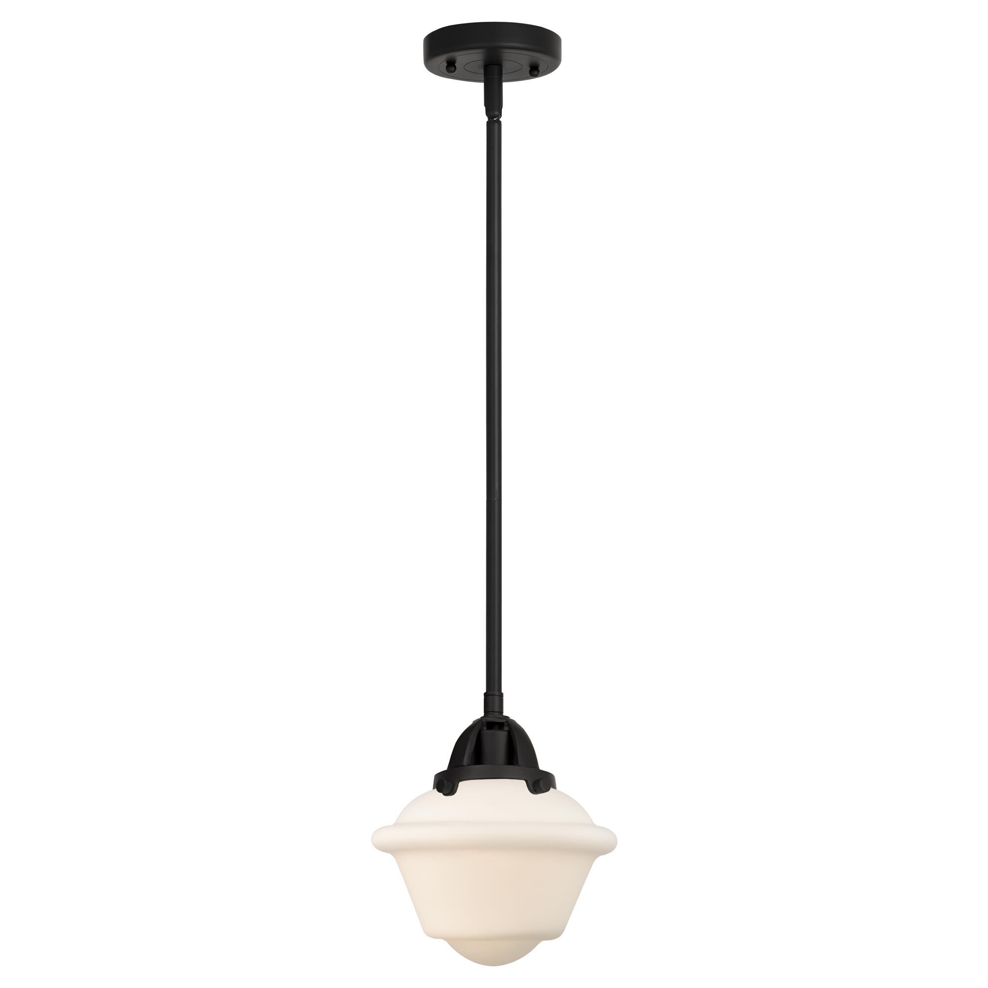 Shown in Matte Black finish and Matte White Cased Small Oxford glass and No Shade shade