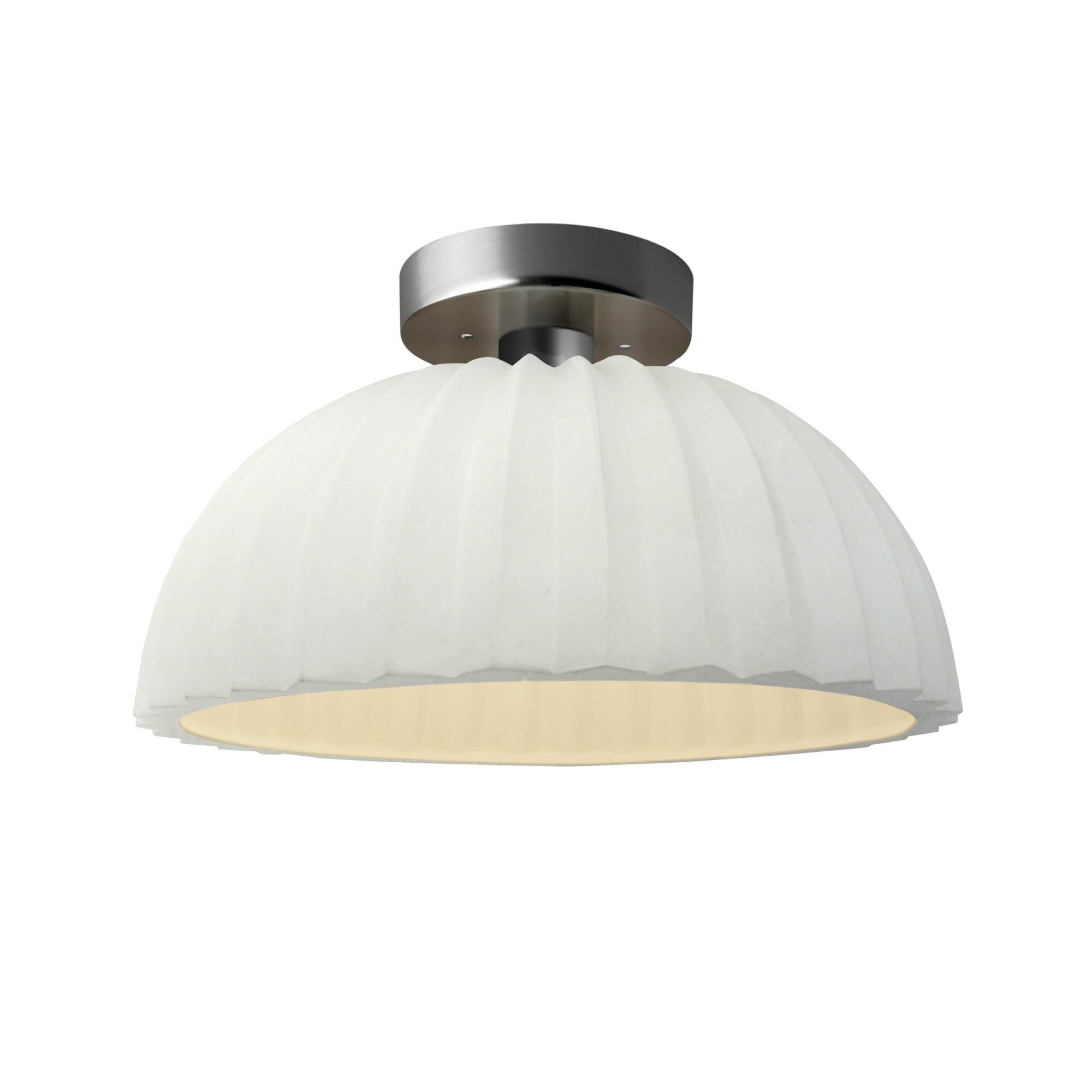 Pleated Dome 13 Inch Semi Flush Mount by Justice Design Group