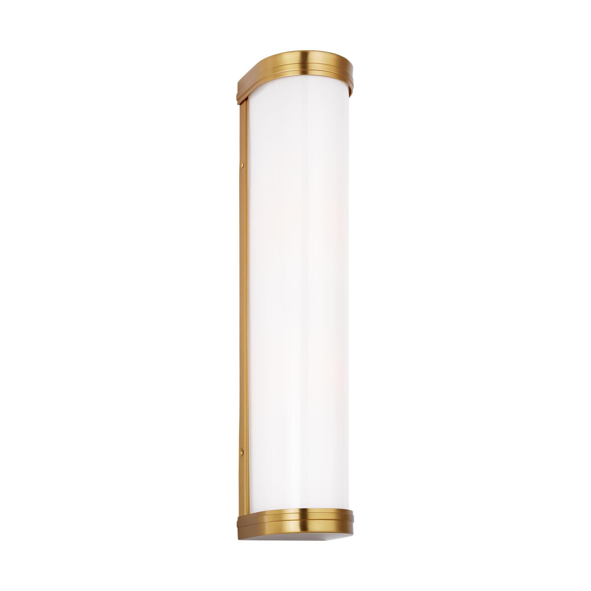 Shown in Burnished Brass finish and Opal Etched Glass shade
