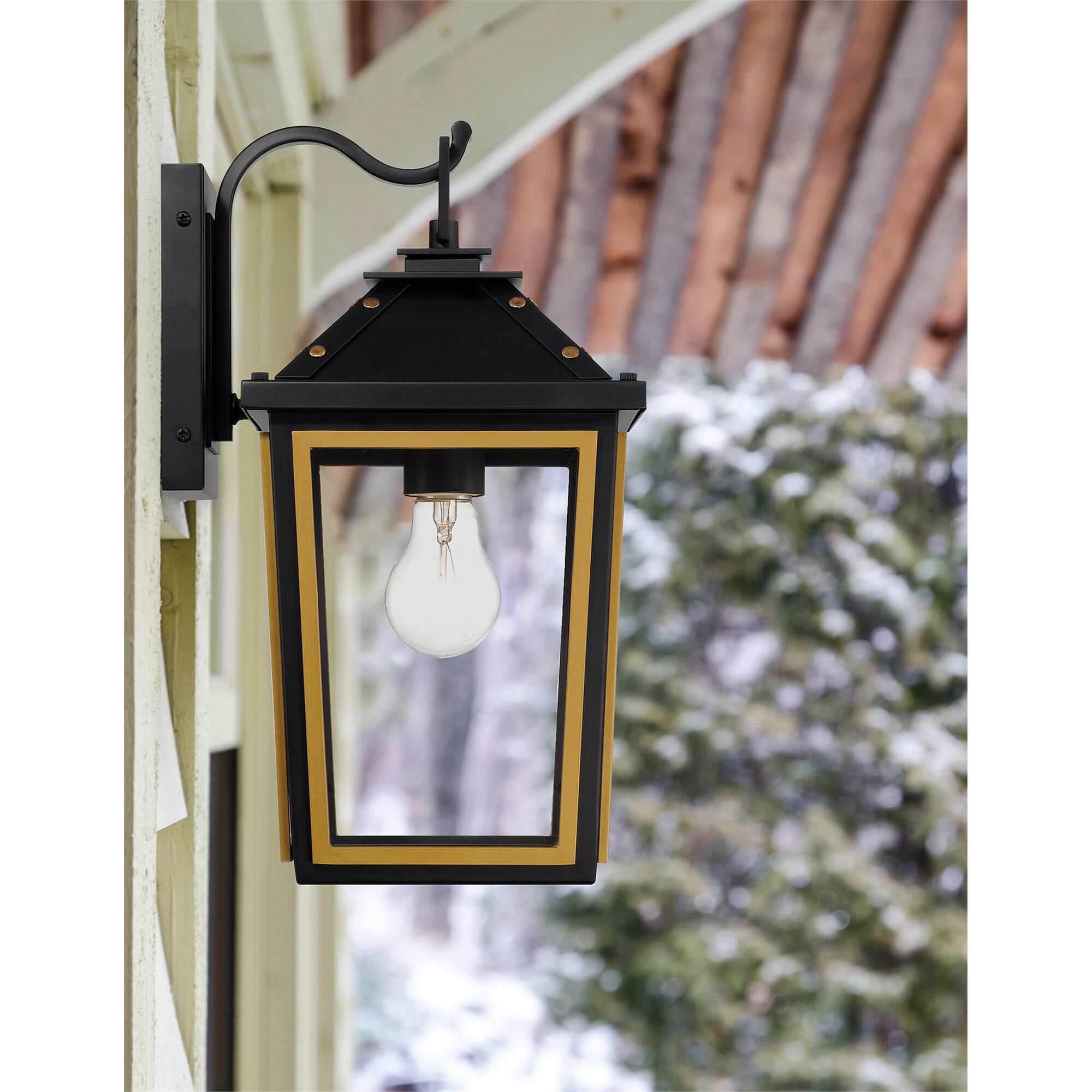 Shown in Matte Black and Textured Gold finish and Clear glass