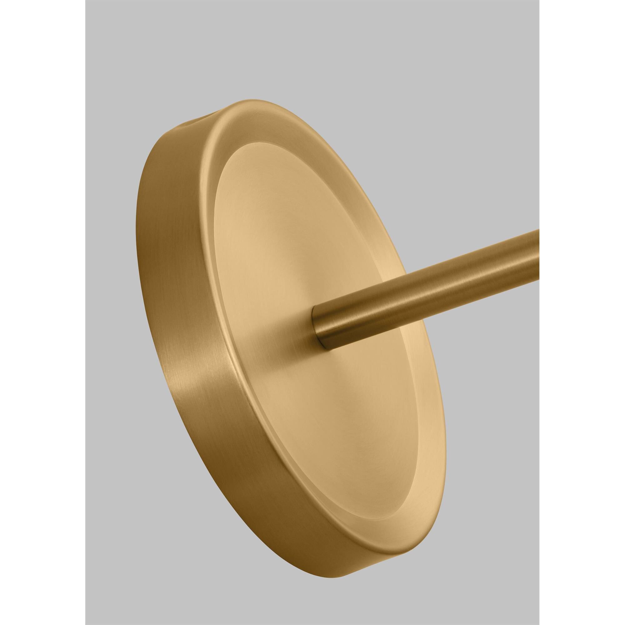 Shown in Matte White And Burnished Brass finish and Matte WhiteSteel shade