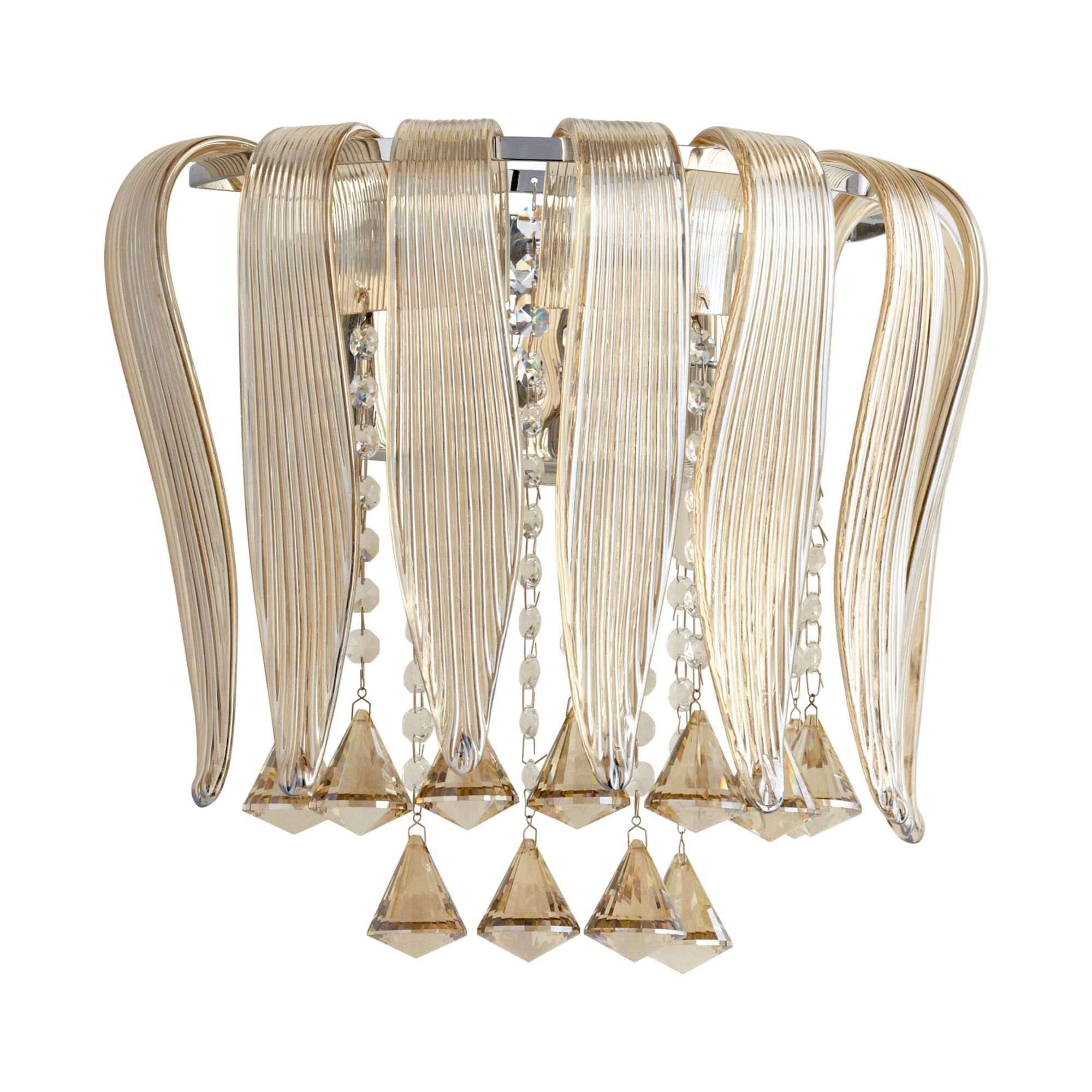 Shown in Chrome finish and Cognac glass 