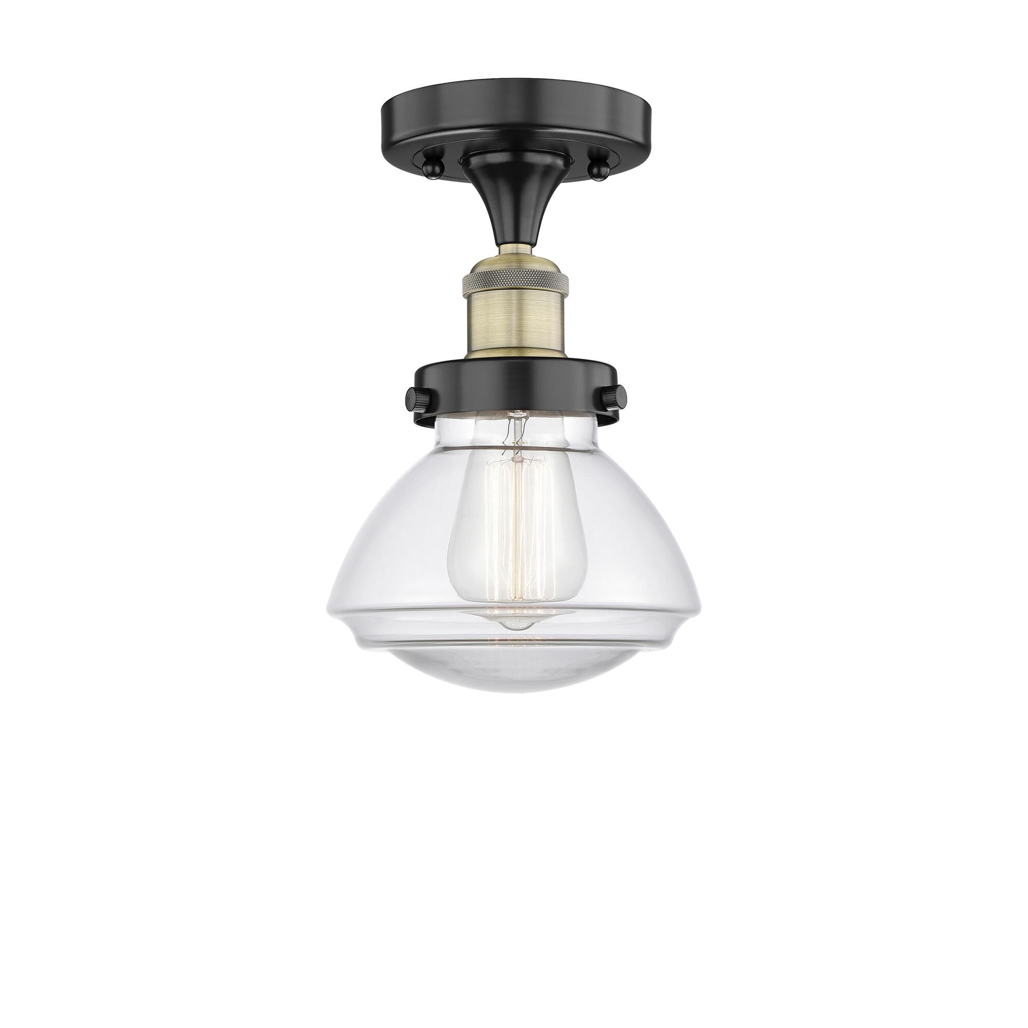Shown in Black Antique Brass finish and Clear glass