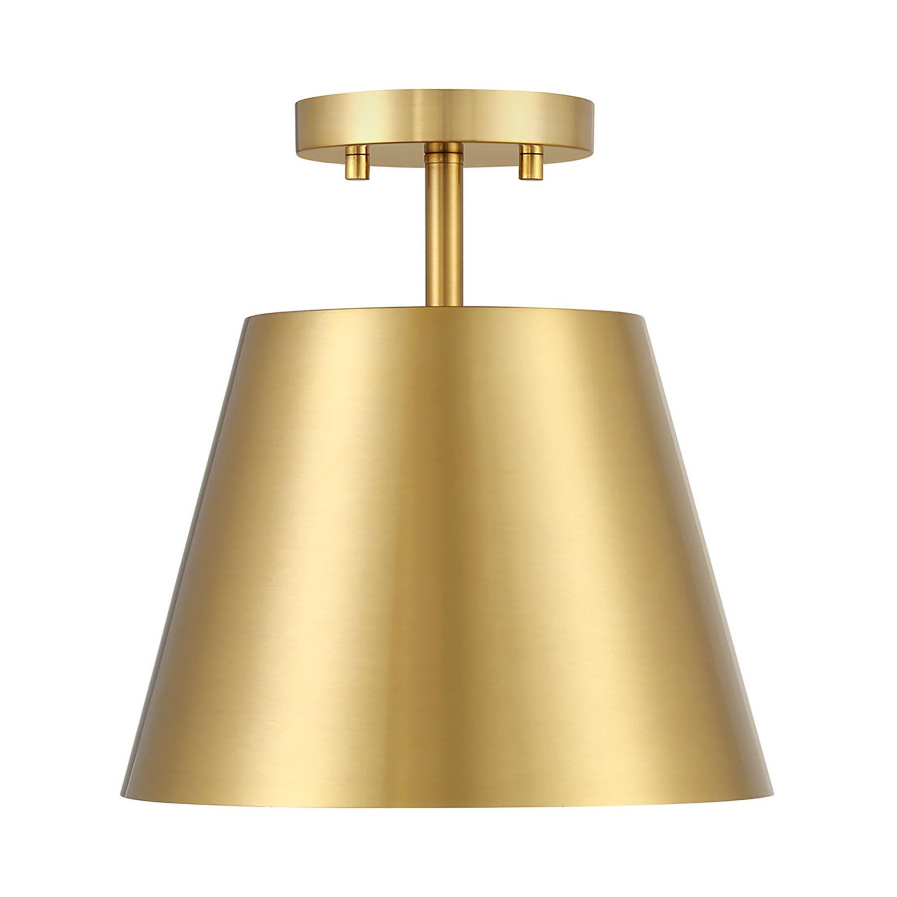 Shown in Natural Brass finish and Metal shade