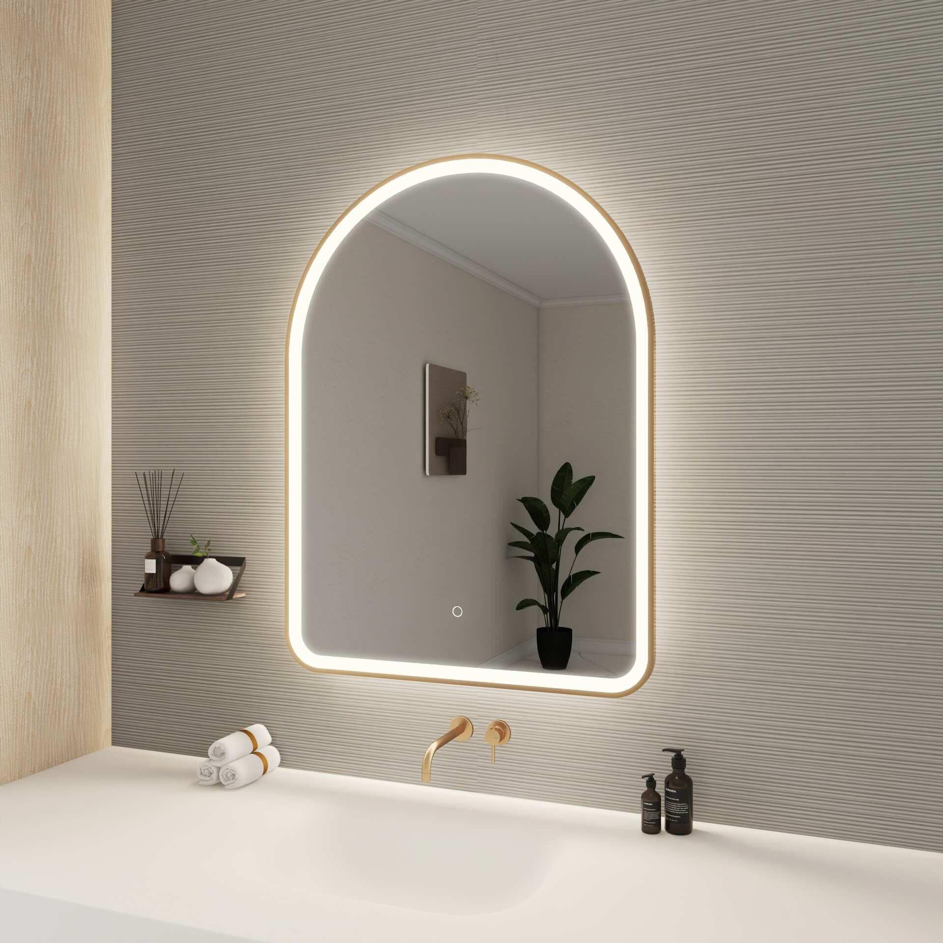 Harmoni 40 Inch Arched LED Lighted Mirror by Elegant Decor