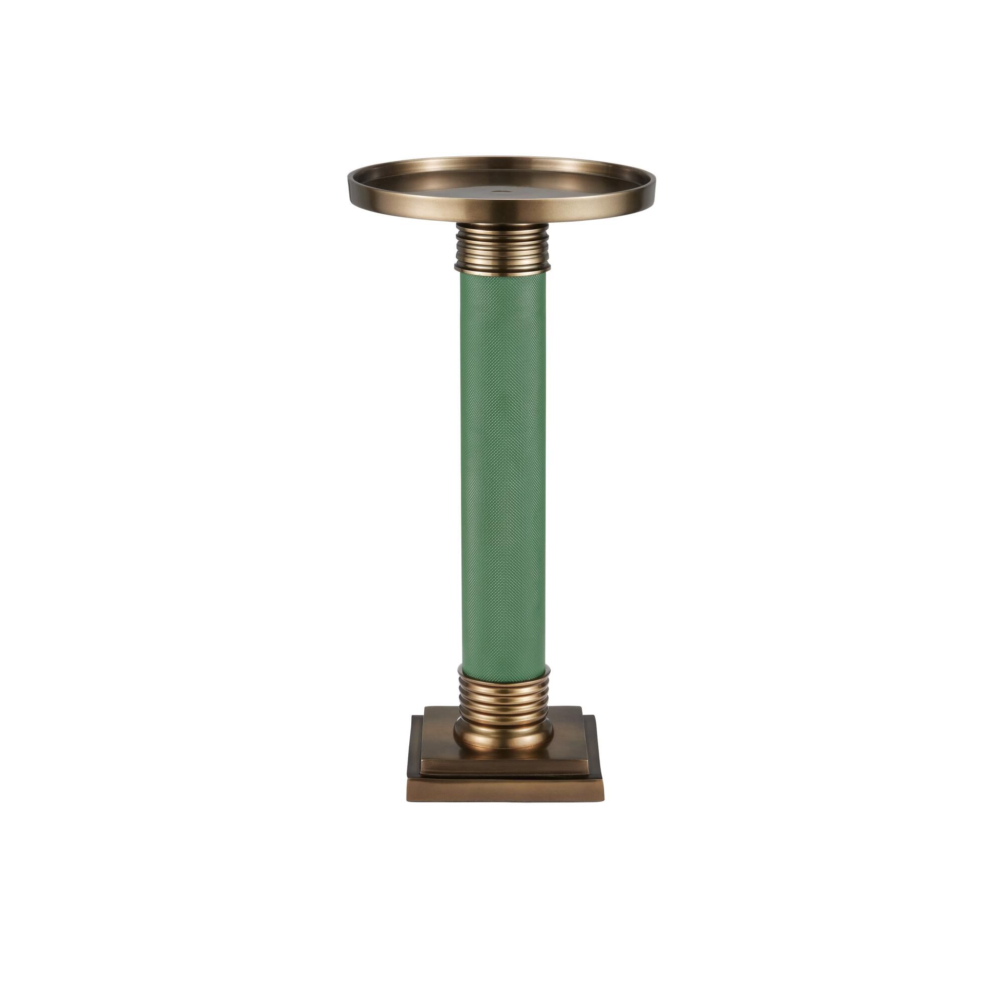Shown in Green, Antique Brass finish