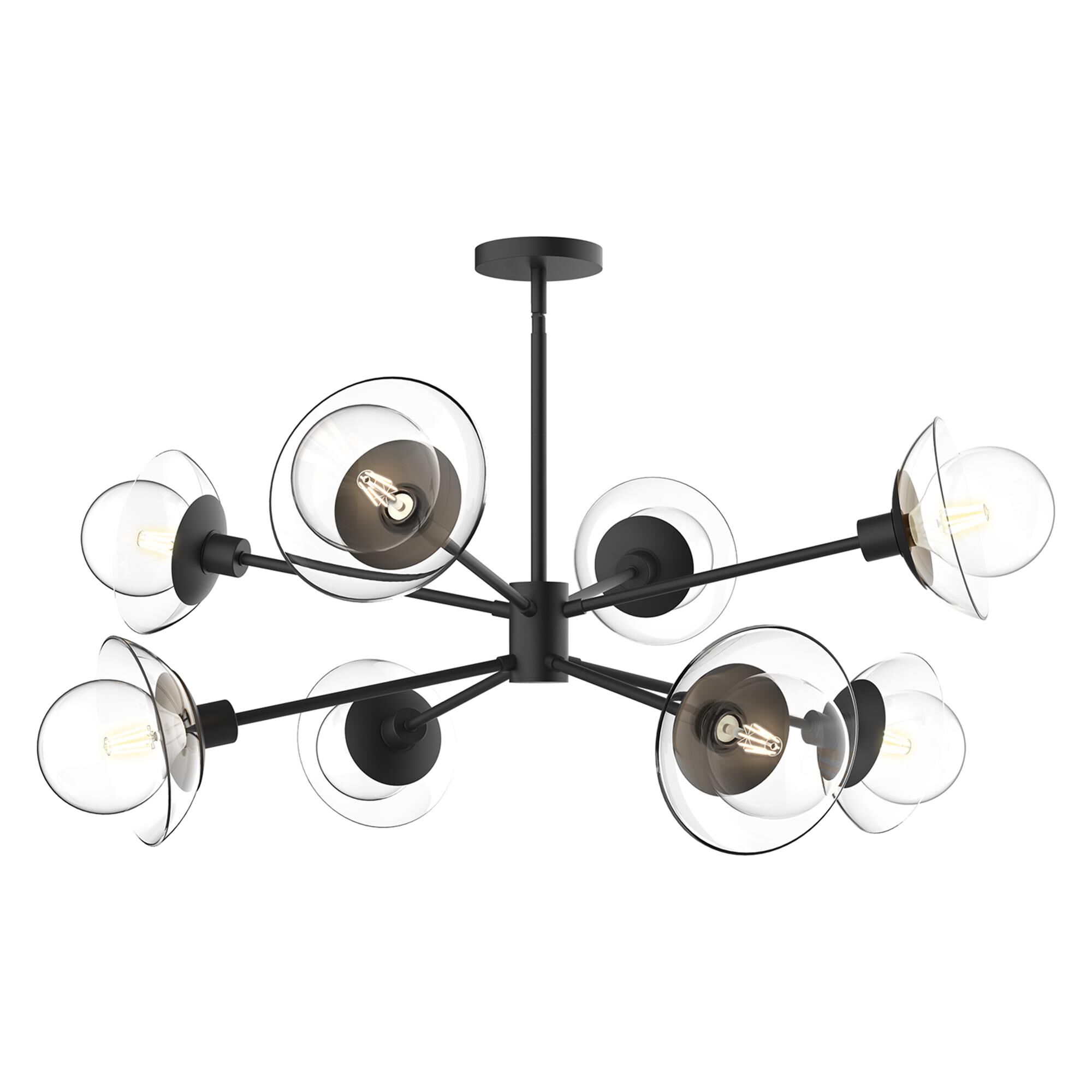 Shown in Matte Black finish and Clear glass