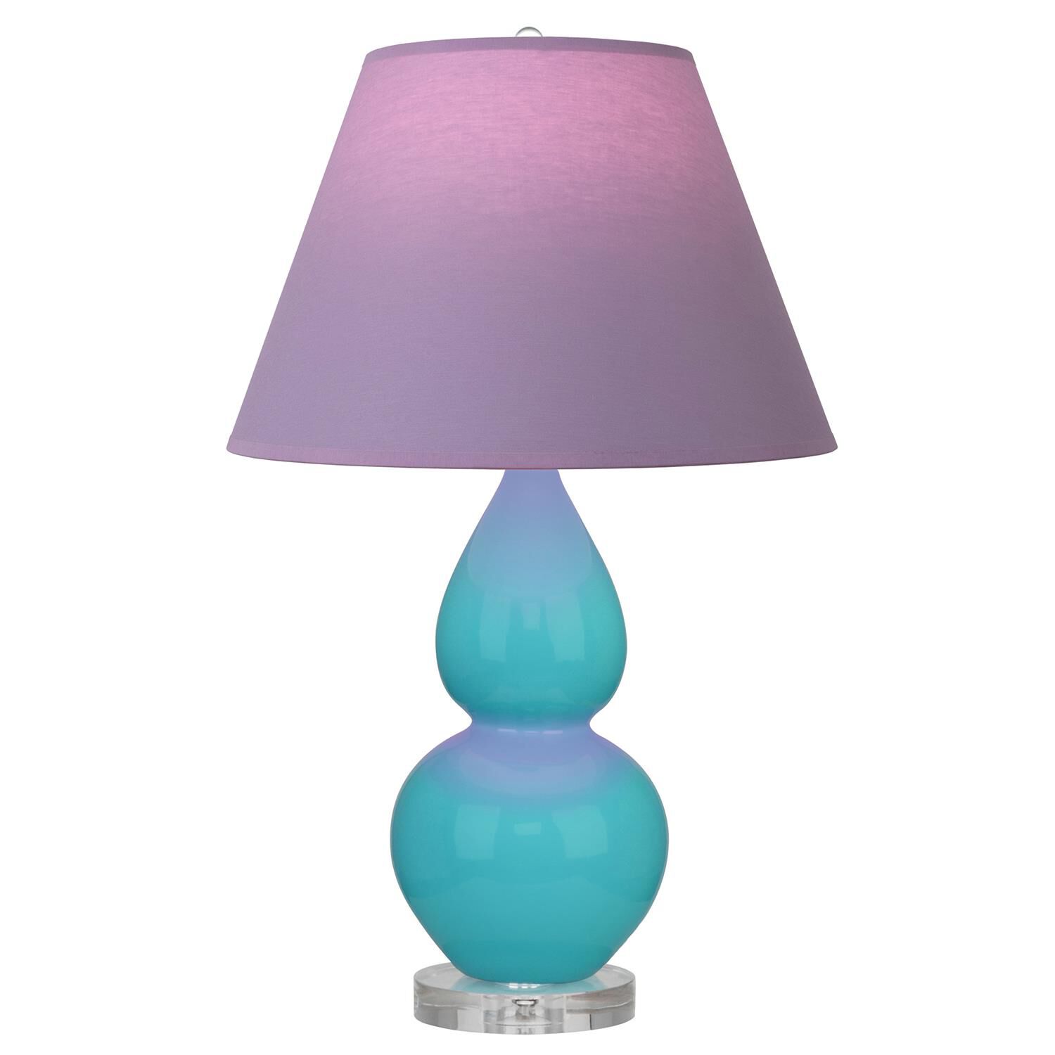 Shown in Egg Blue finish and Lavender and Plum shade and Lucite accent