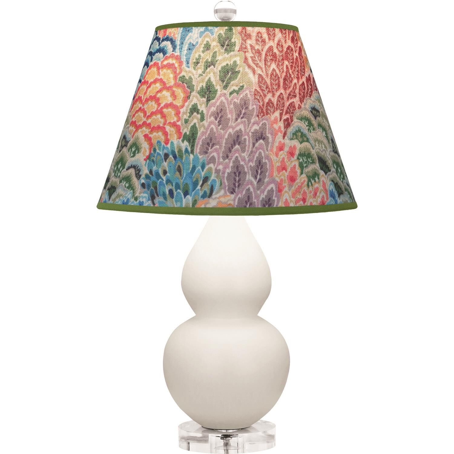 Shown in Matte Lily finish and Multicolor shade and Lucite accent