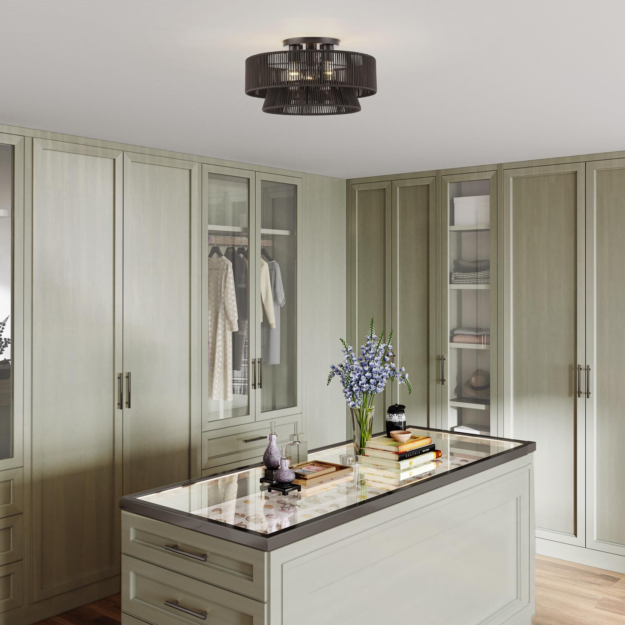 Florell 18 Inch Semi Flush Mount by Livex Lighting