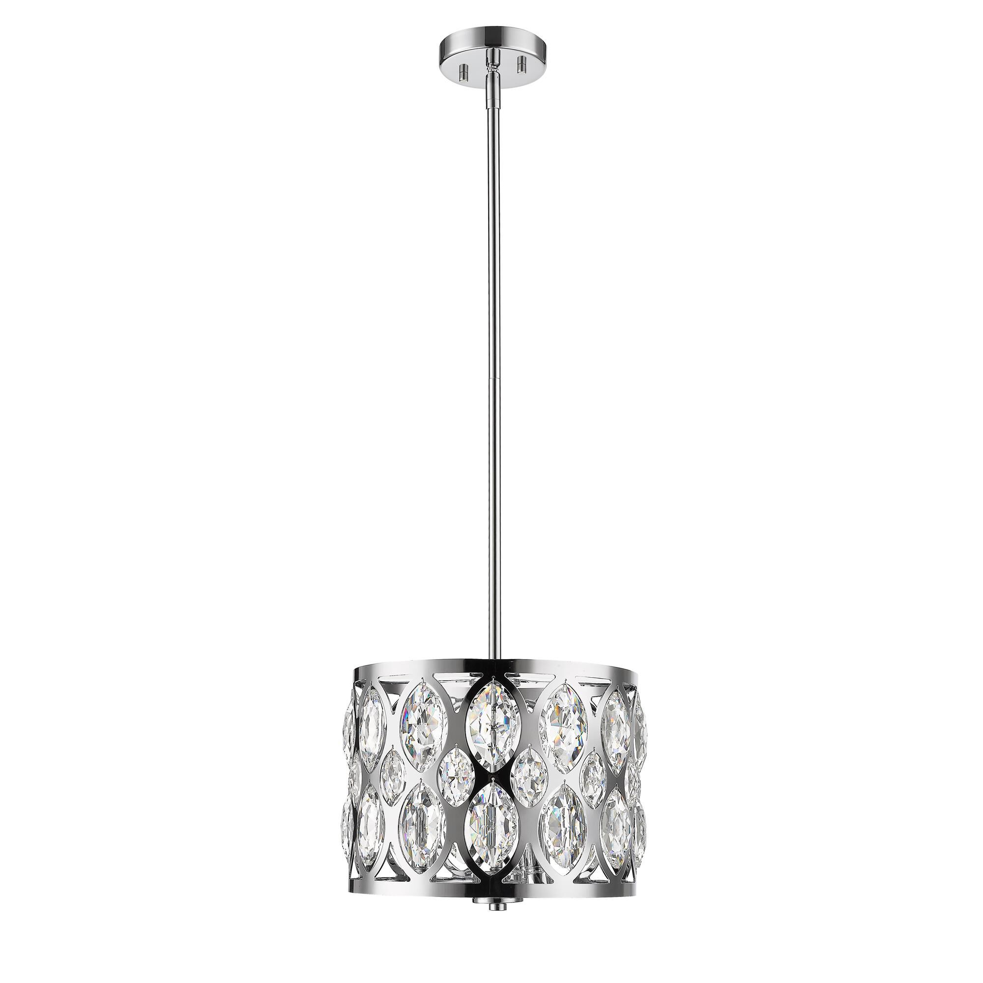 Shown in Chrome finish and Crystal glass and Crystal shade