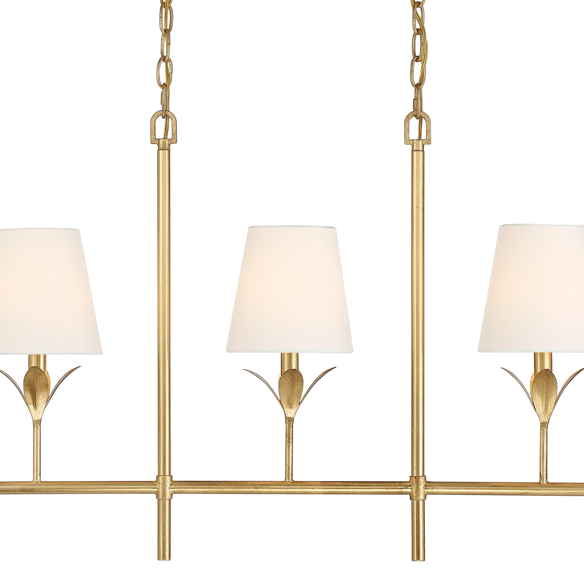 Shown in Antique Gold finish and Silk glass and Silk shade