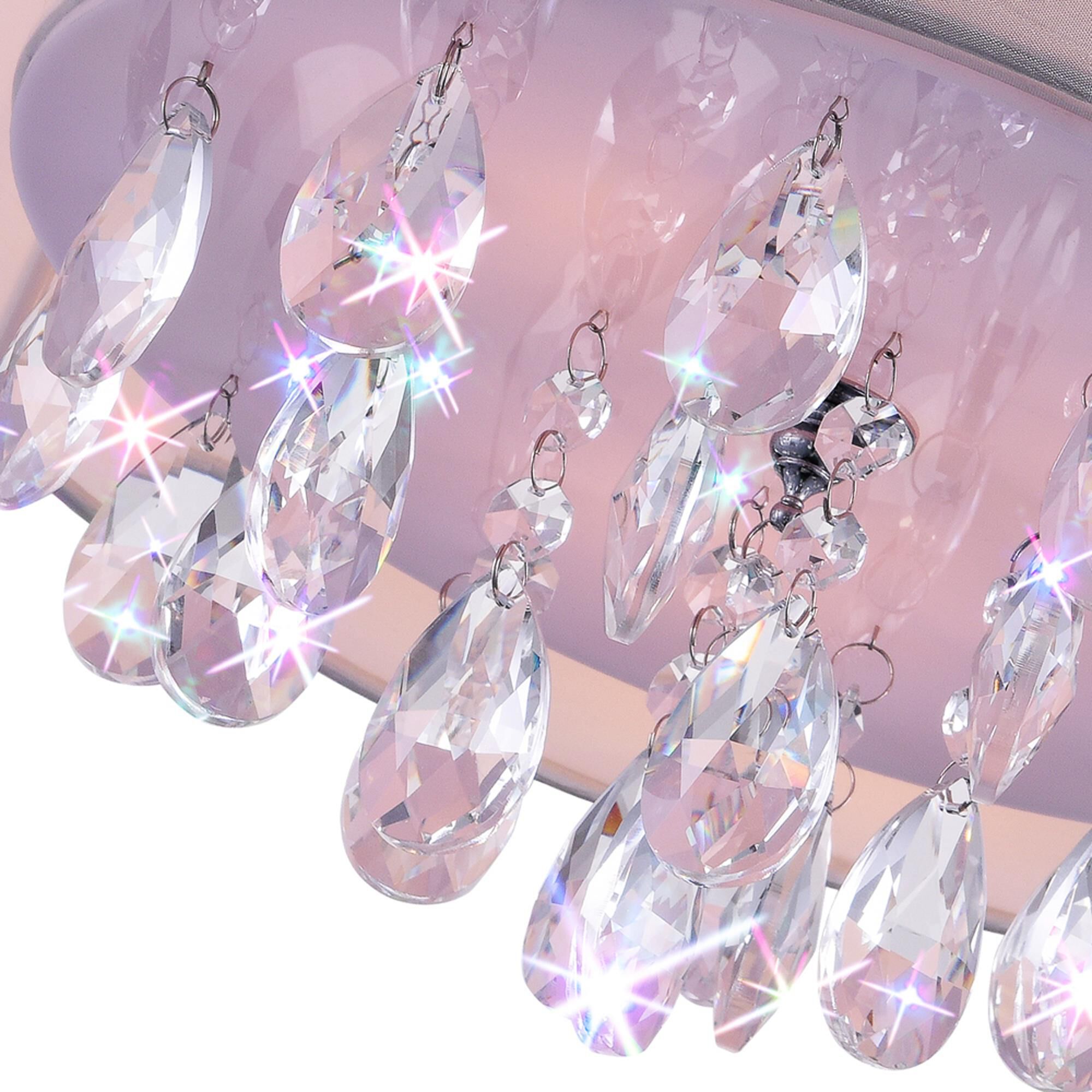 Shown in Chrome finish and K9 Clear crystal and Off White shade