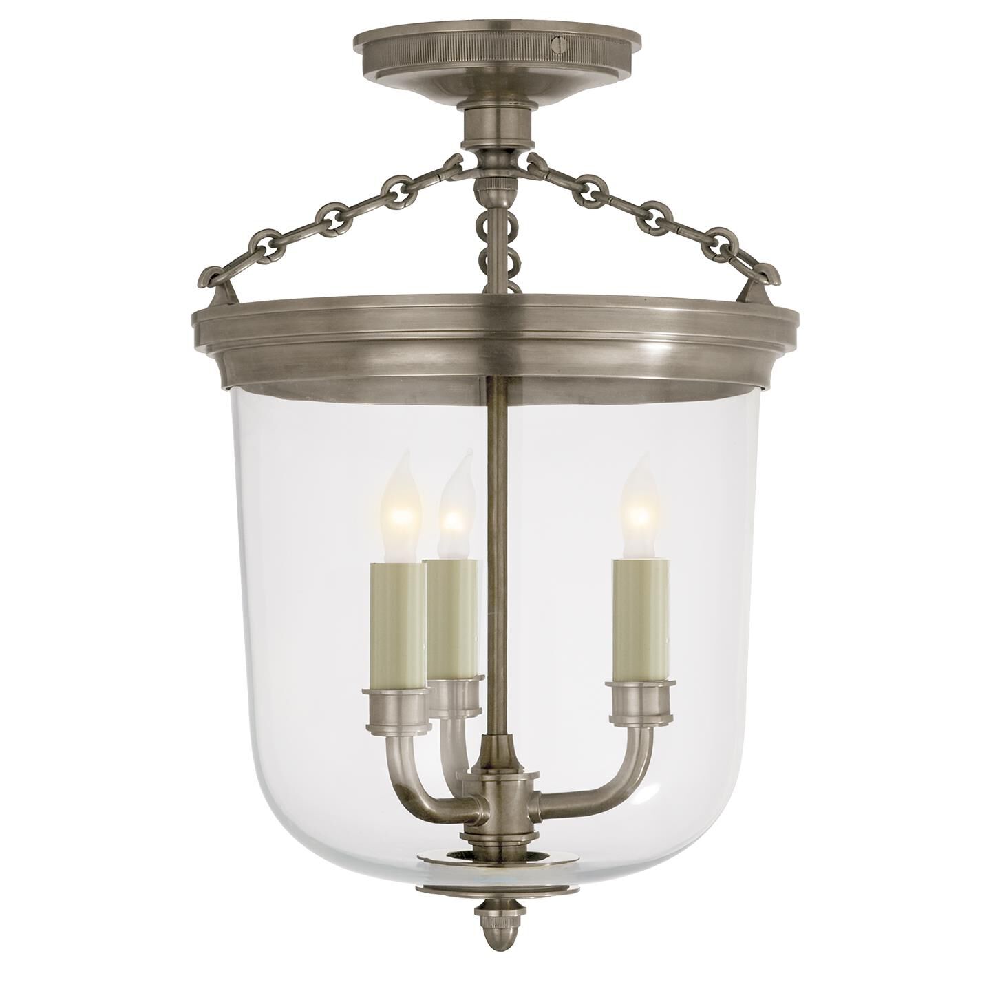 Shown in Antique Nickel finish and Clear glass