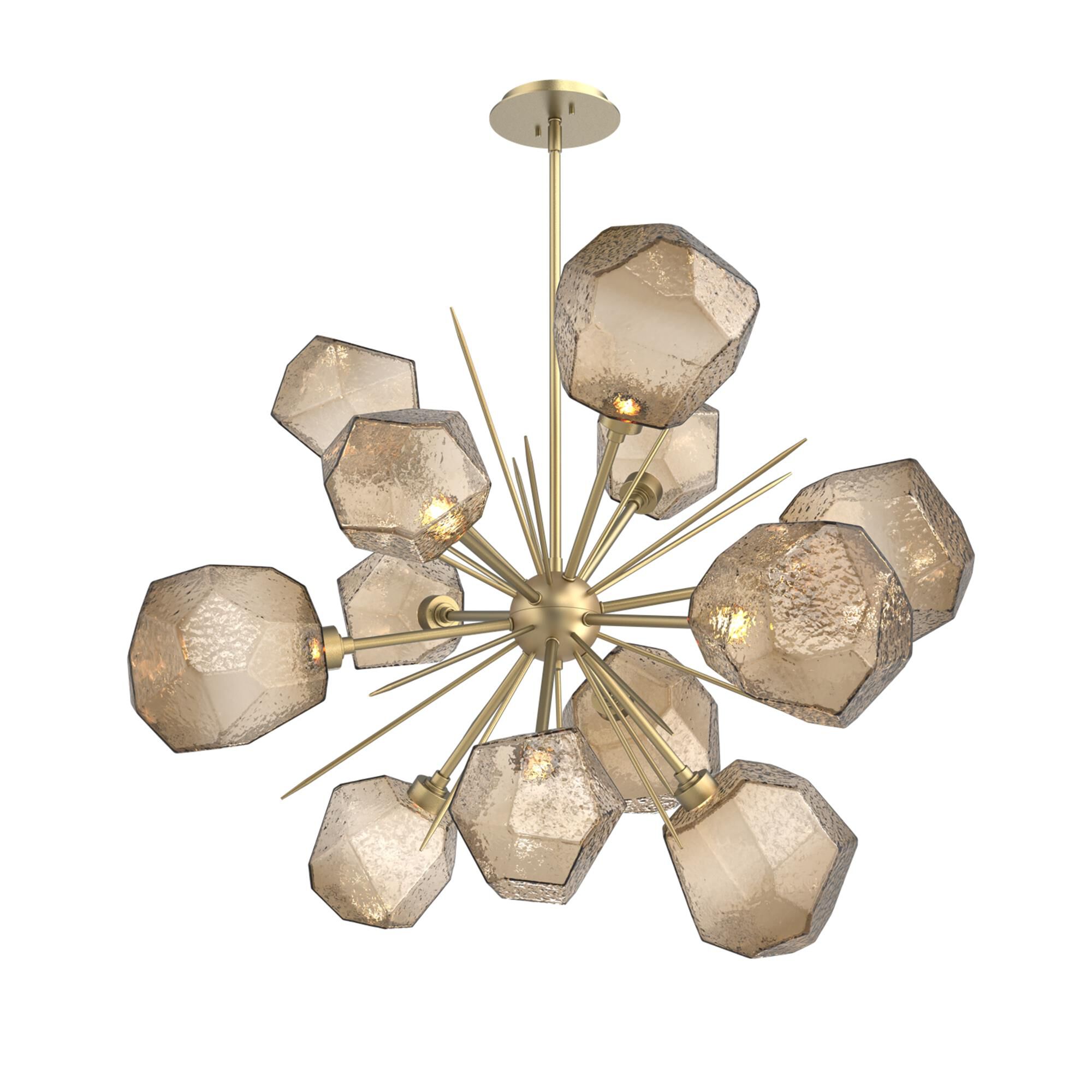 Shown in Gilded Brass finish and Bronze glass
