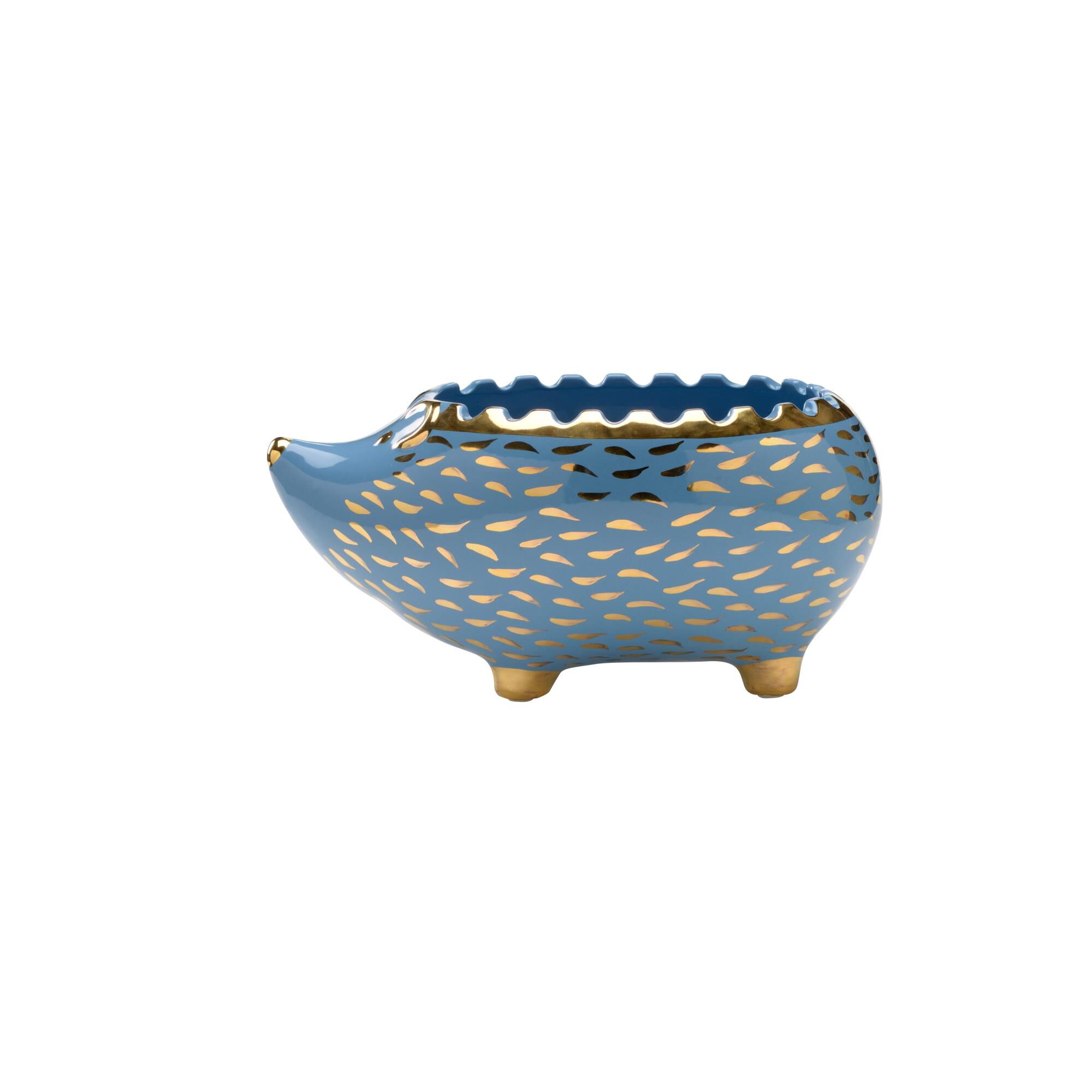 Shown in Blue Glaze, Metallic Gold finish