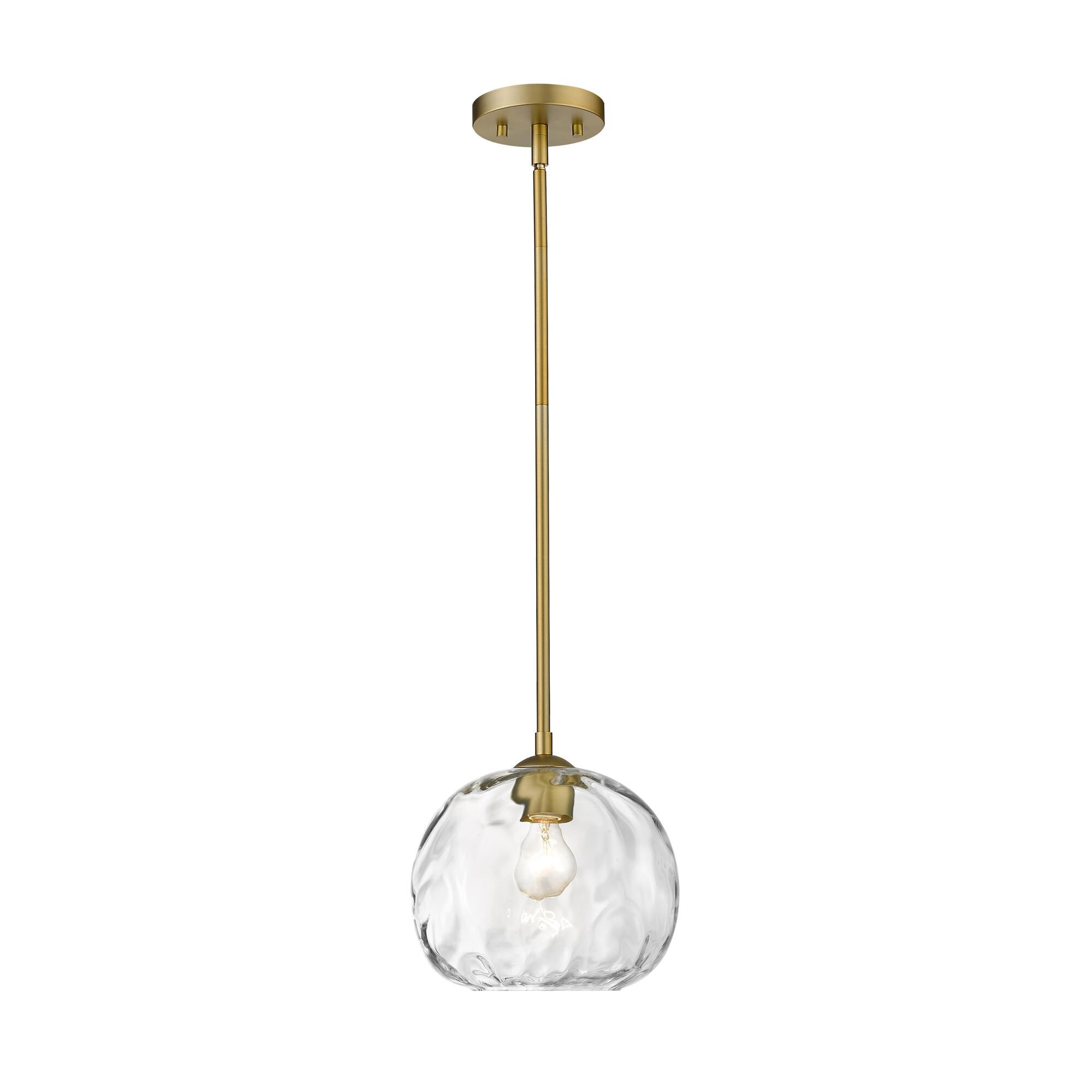Shown in Olde Brass finish and Glass shade