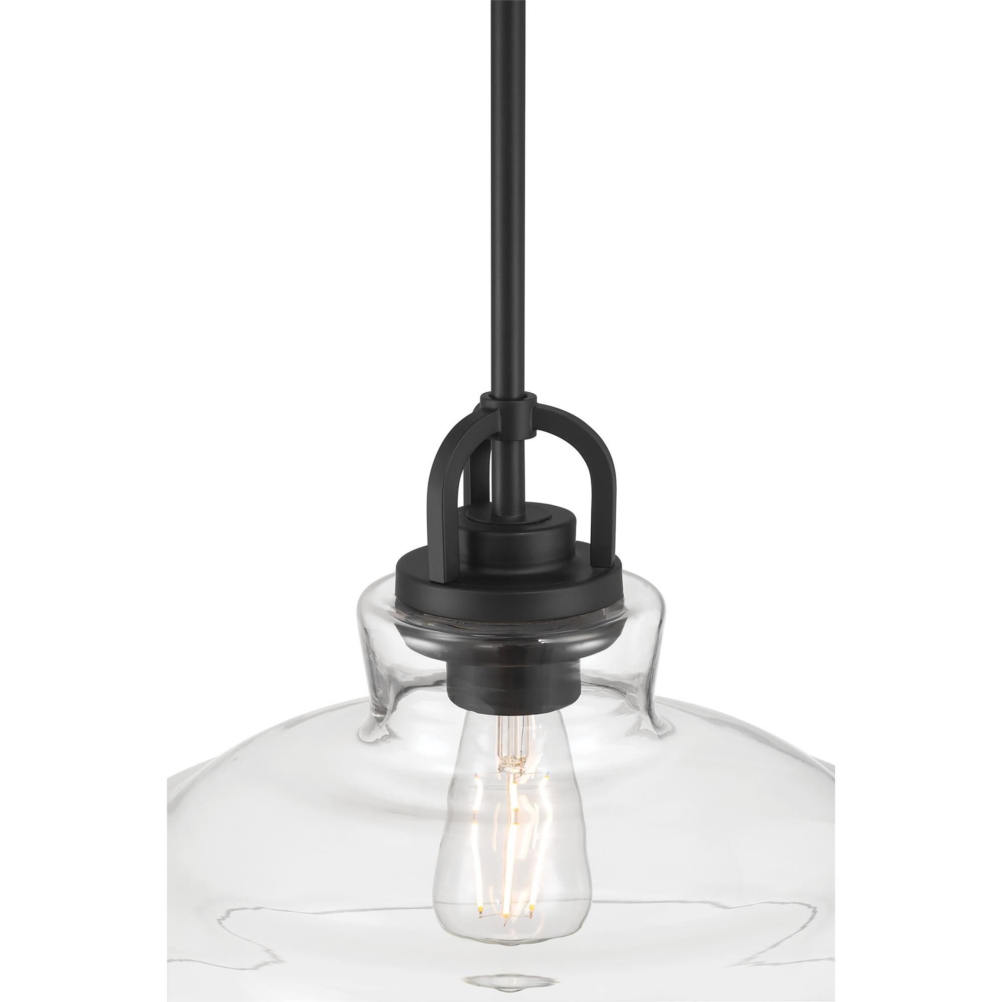 Shown in Matte Black finish and Clear glass