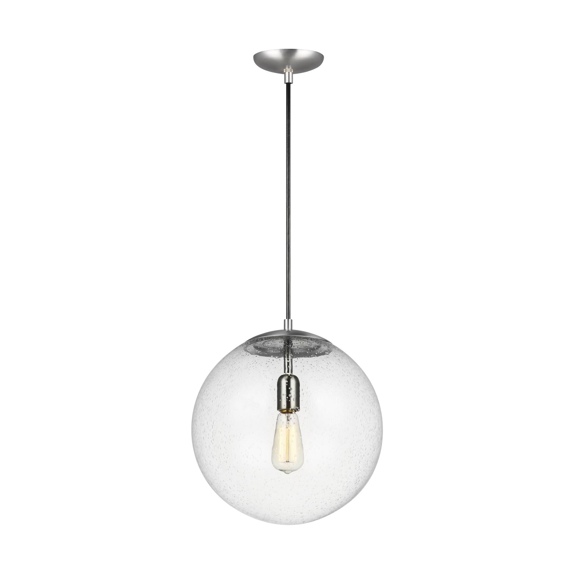 Shown in Satin Aluminum finish and Clear Seeded  Diffuser glass and Clear Seeded Glass Diffuser shade