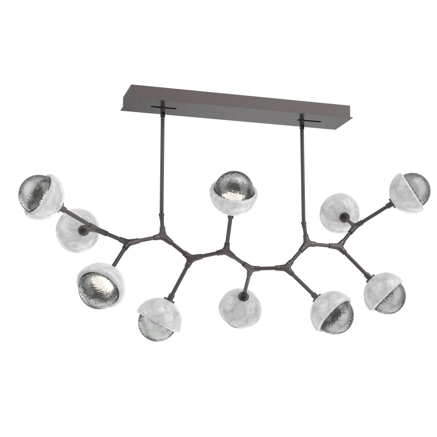Shown in Graphite finish and Smoke glass and White Marble accent