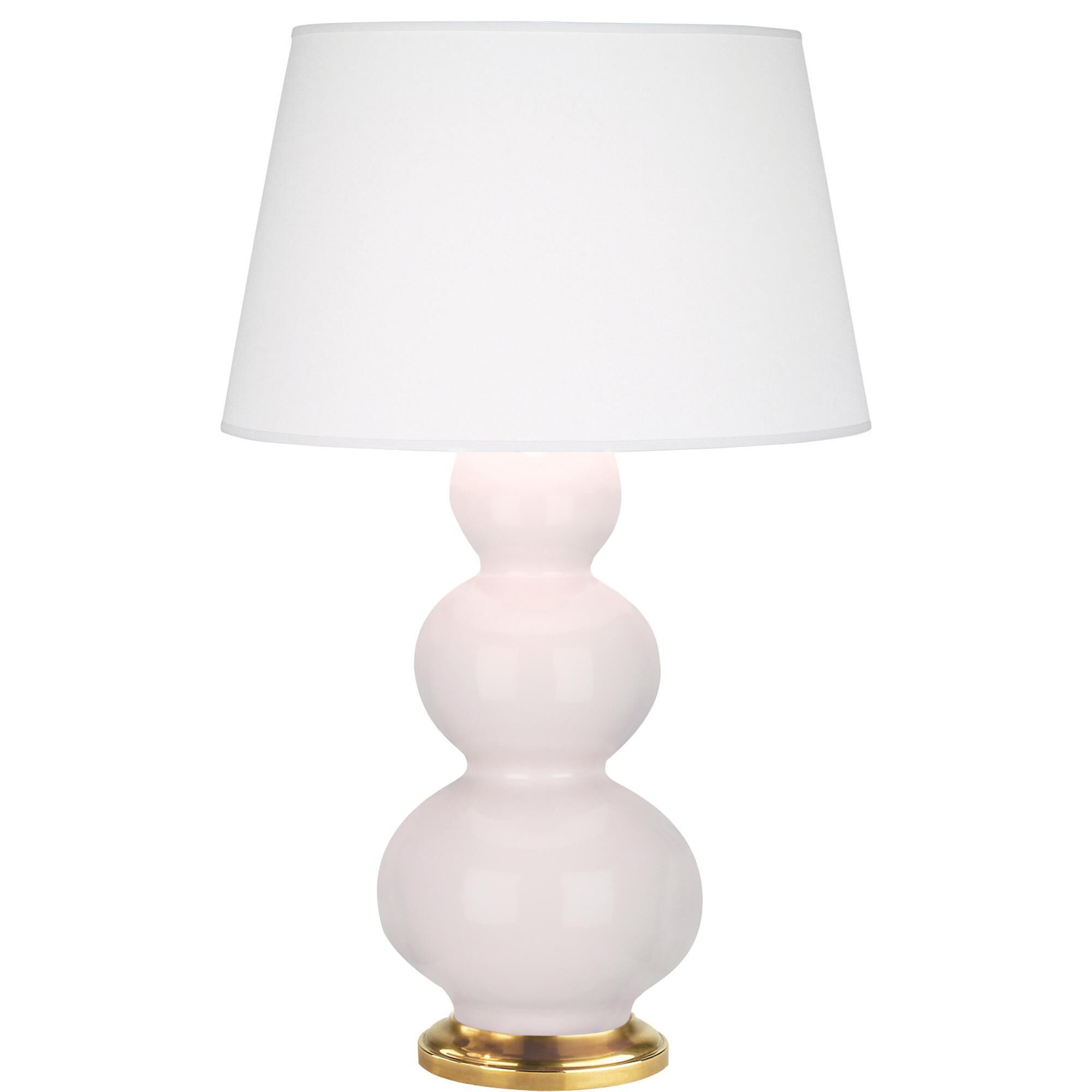 Shown in Rose Water finish and Pearl Dupioni shade and Antique Brass accent