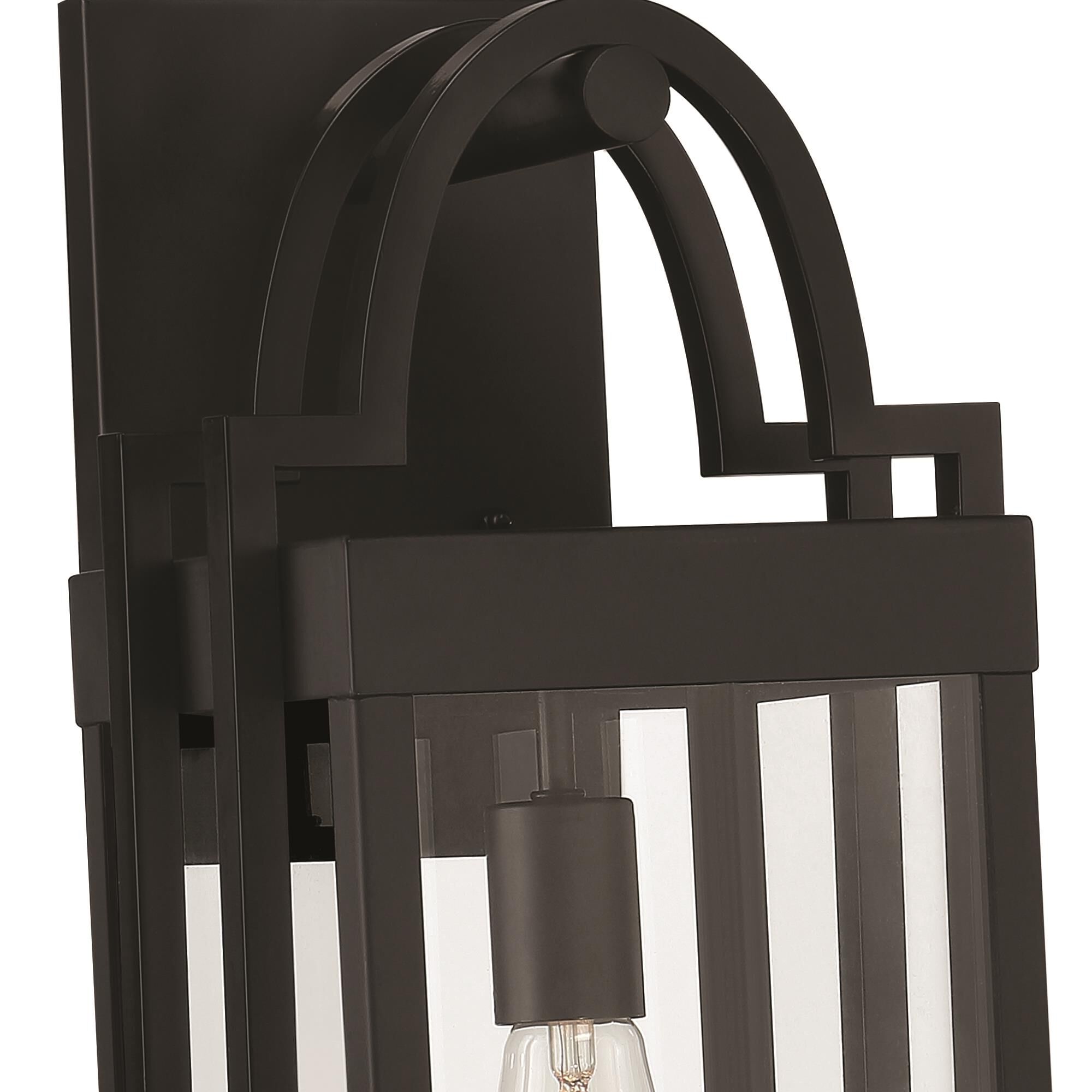 Shown in Matte Black finish and Clear glass