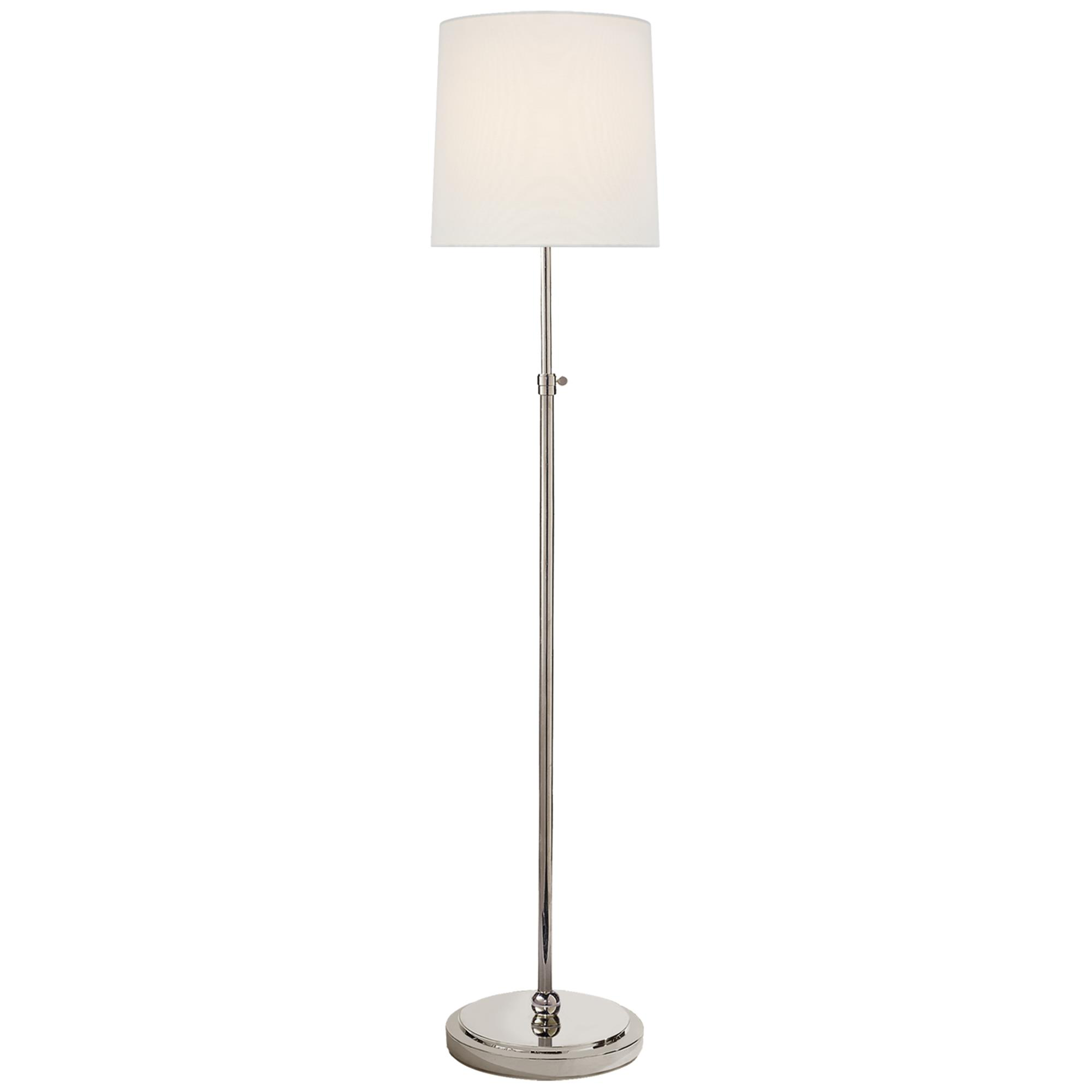Shown in Polished Nickel finish and Linen shade
