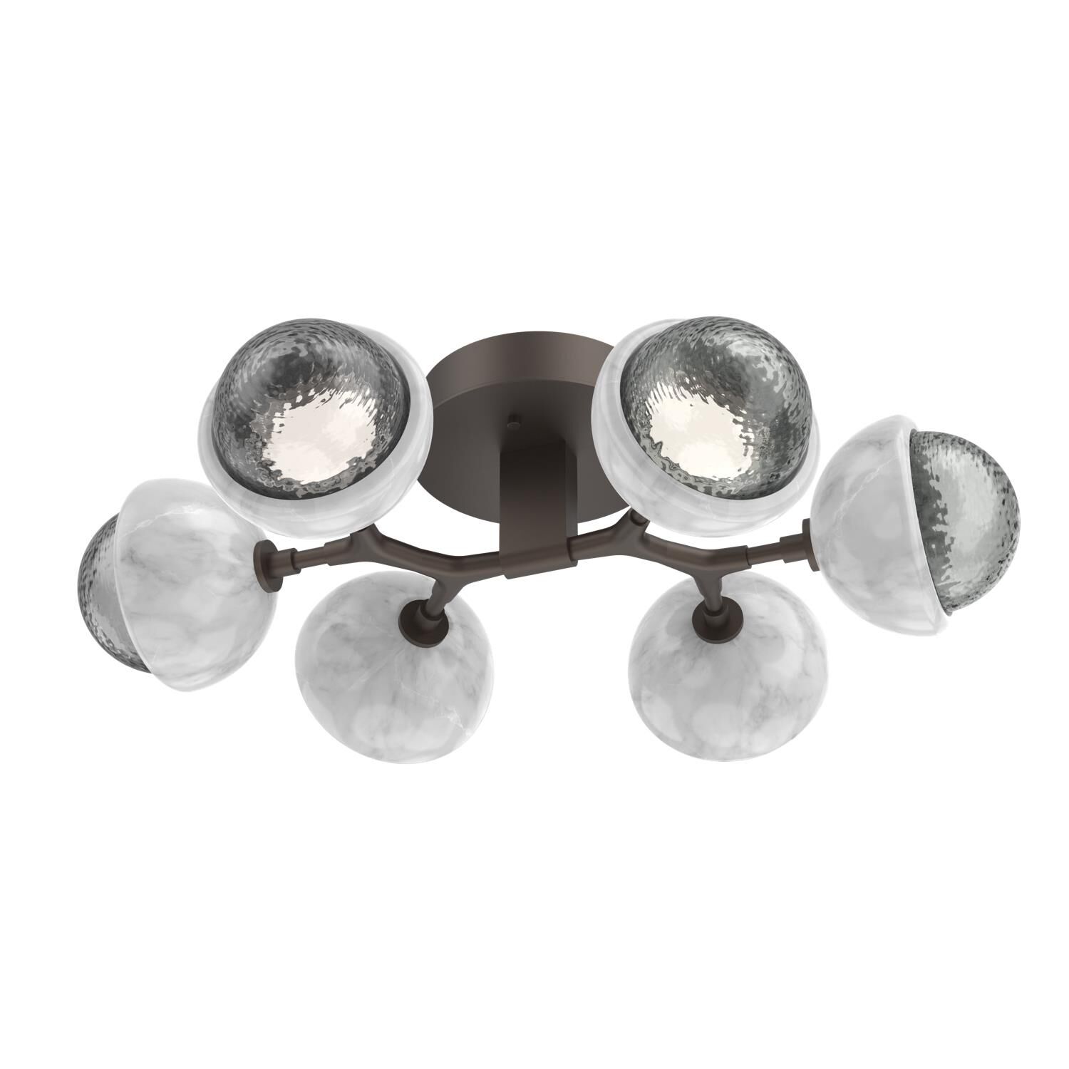 Shown in Flat Bronze finish and Smoke glass and White Marble accent