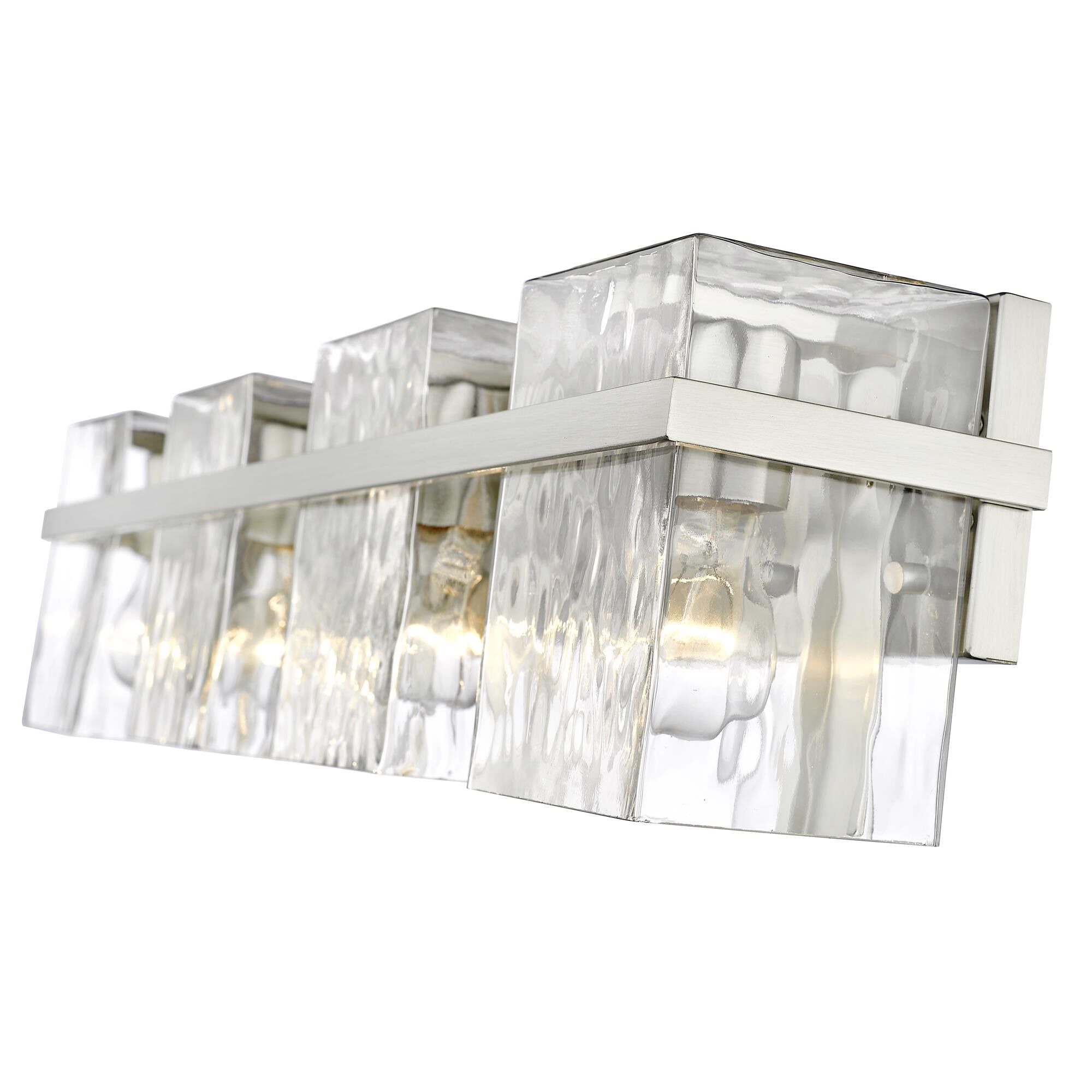 Shown in Brushed Nickel finish and Glass shade