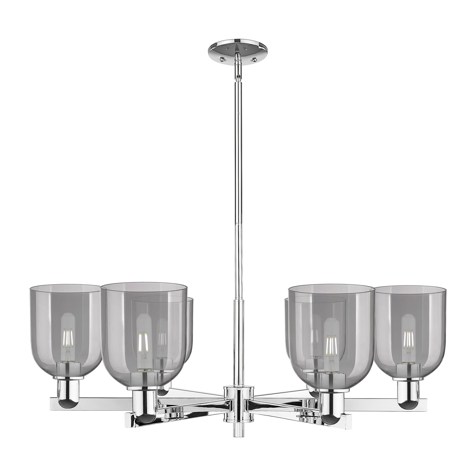 Shown in Polished Chrome finish and Light Smoke glass