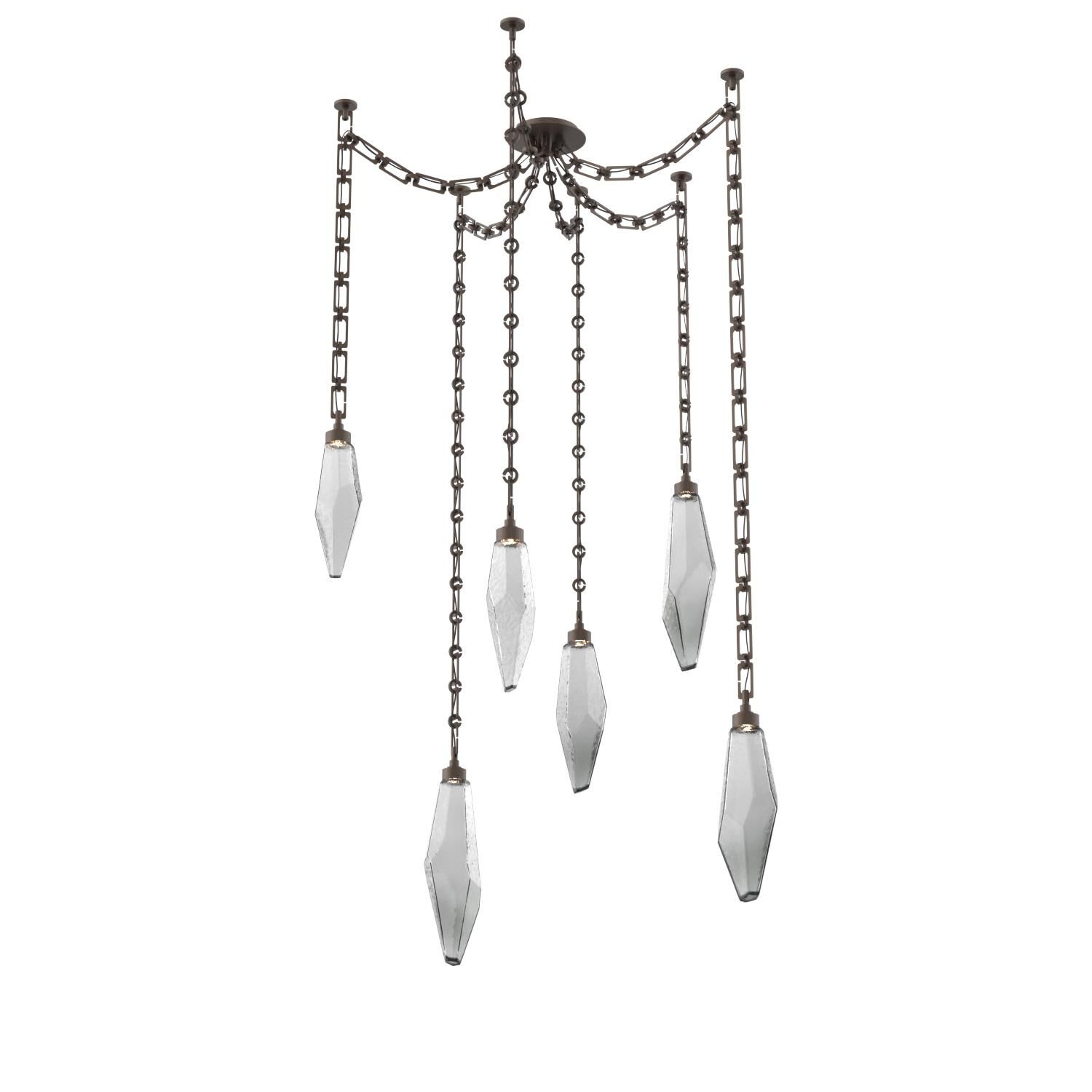 Levi Wilson Rock Crystal 14 Inch Multi Pendant Light by Hammerton Studio