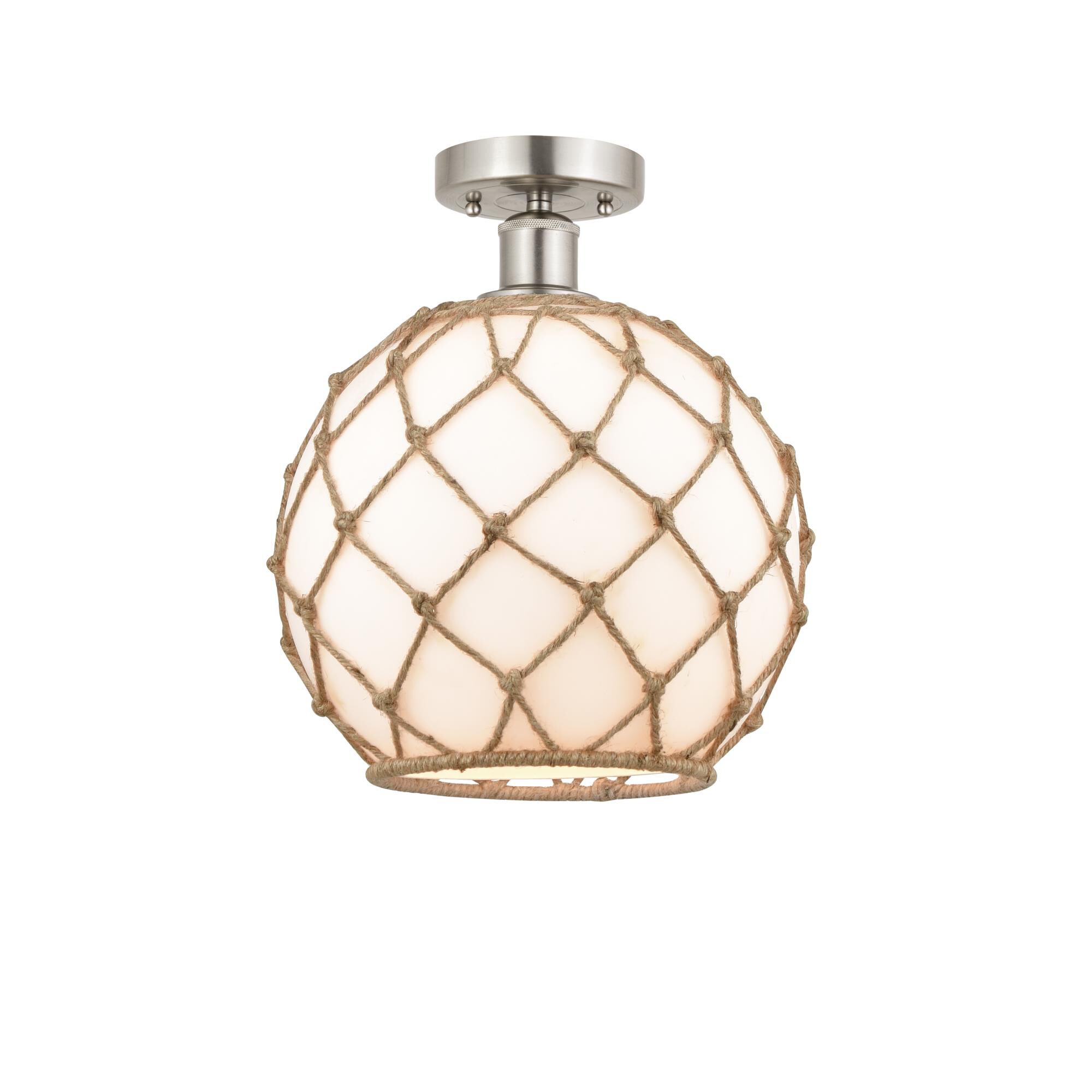 Bruno Marashlian Farmhouse Rope 10 Inch 1 Light Semi Flush Mount by Innovations Lighting