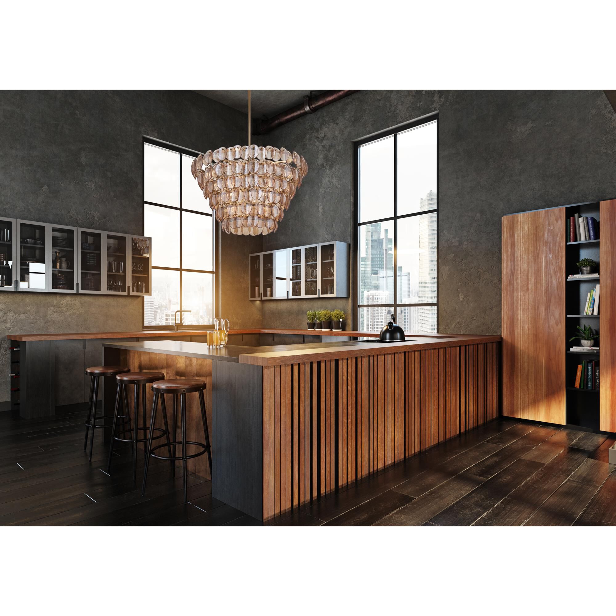 Uroko 34 Inch Chandelier,