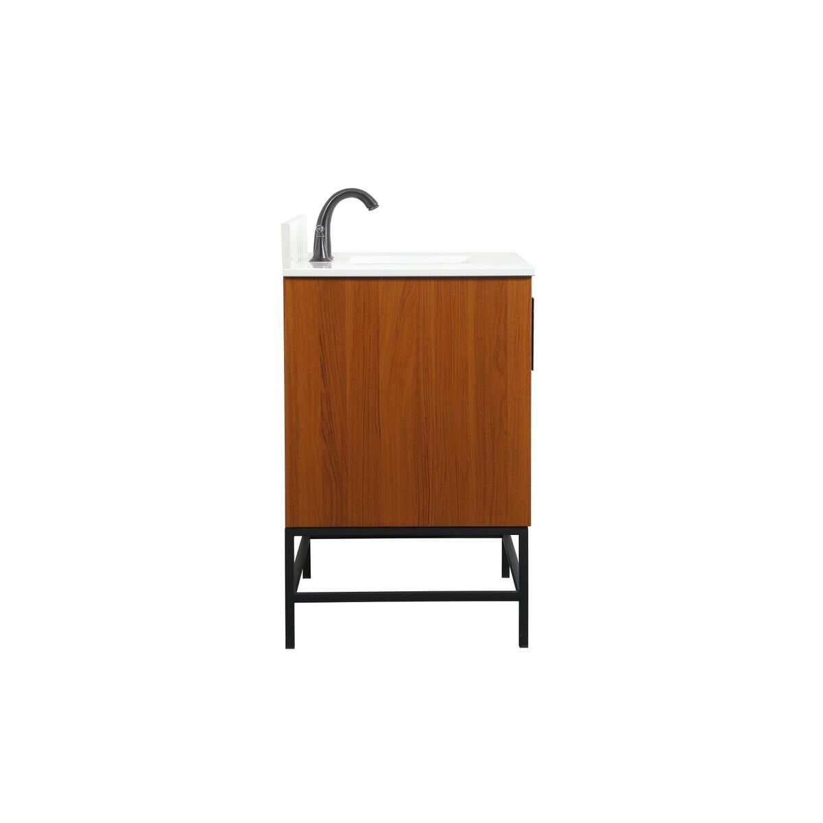 Shown in Teak finish and With Backsplash accent