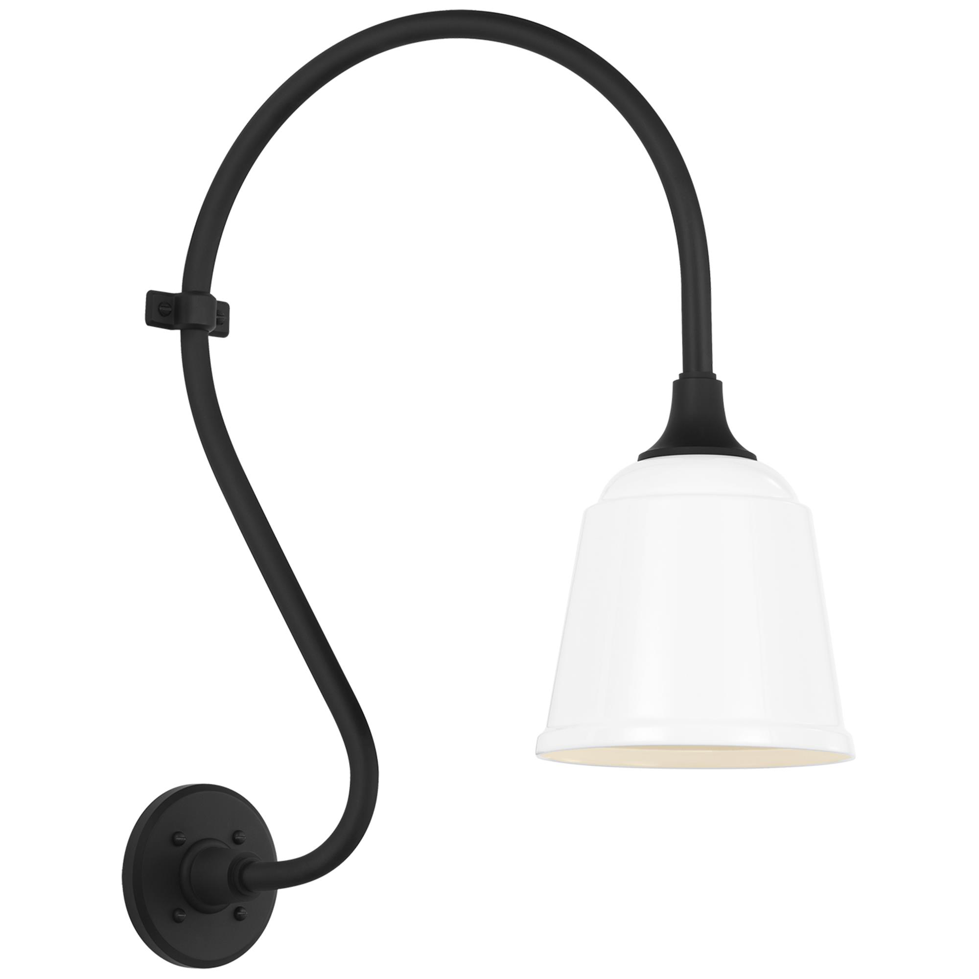 Shown in Matte Black finish and White shade
