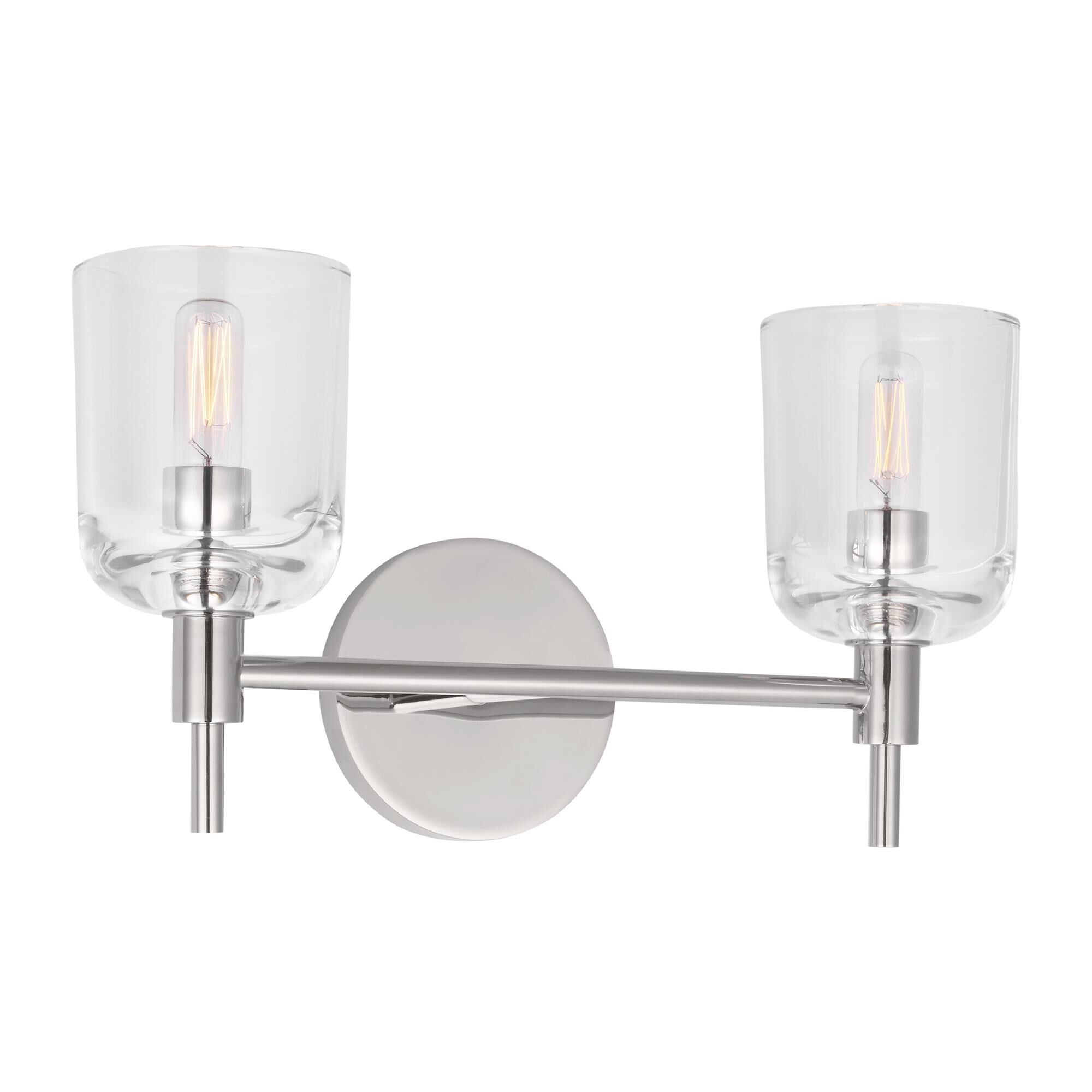 Shown in Polished Nickel finish and Clear glass