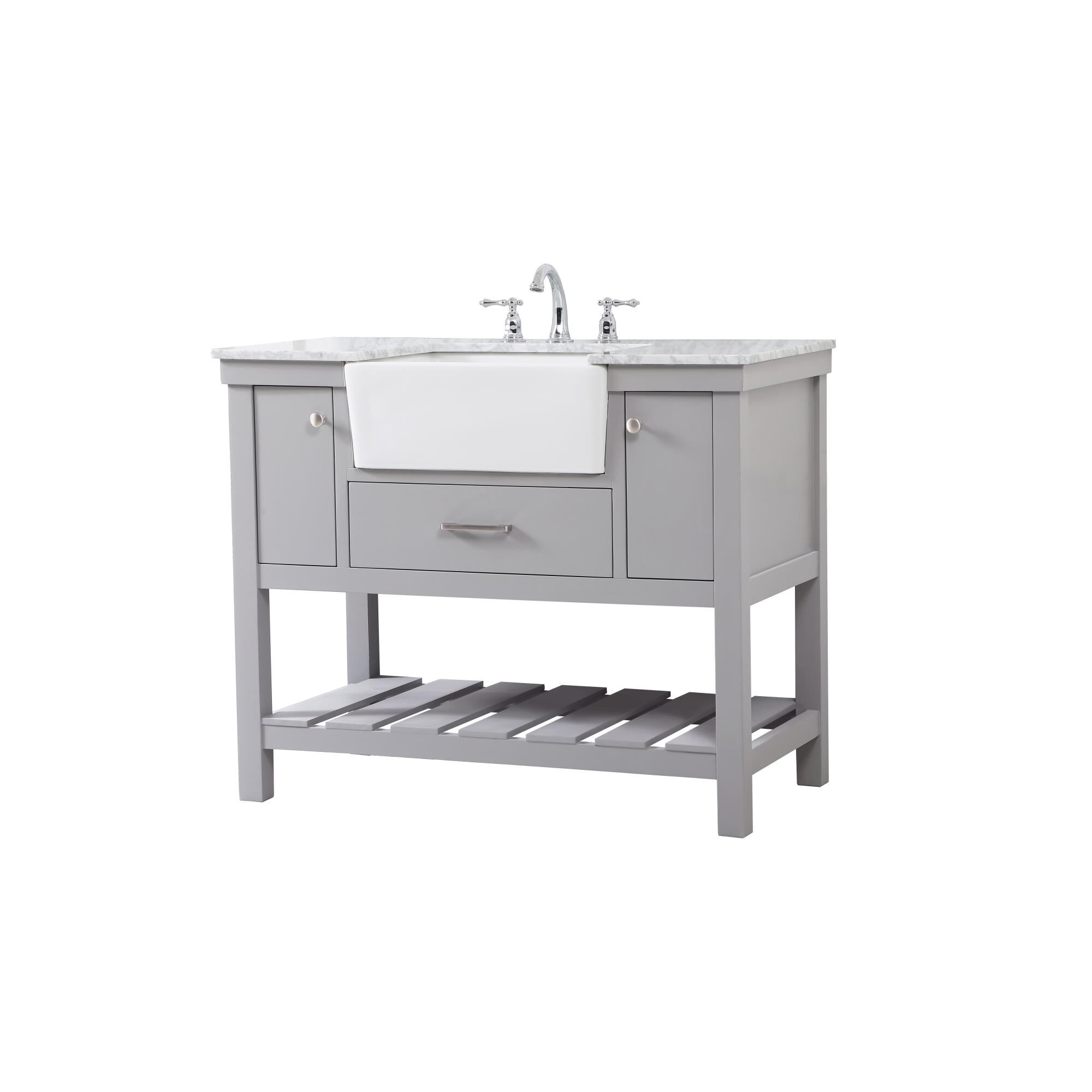 Shown in Grey finish and Without Backsplash accent