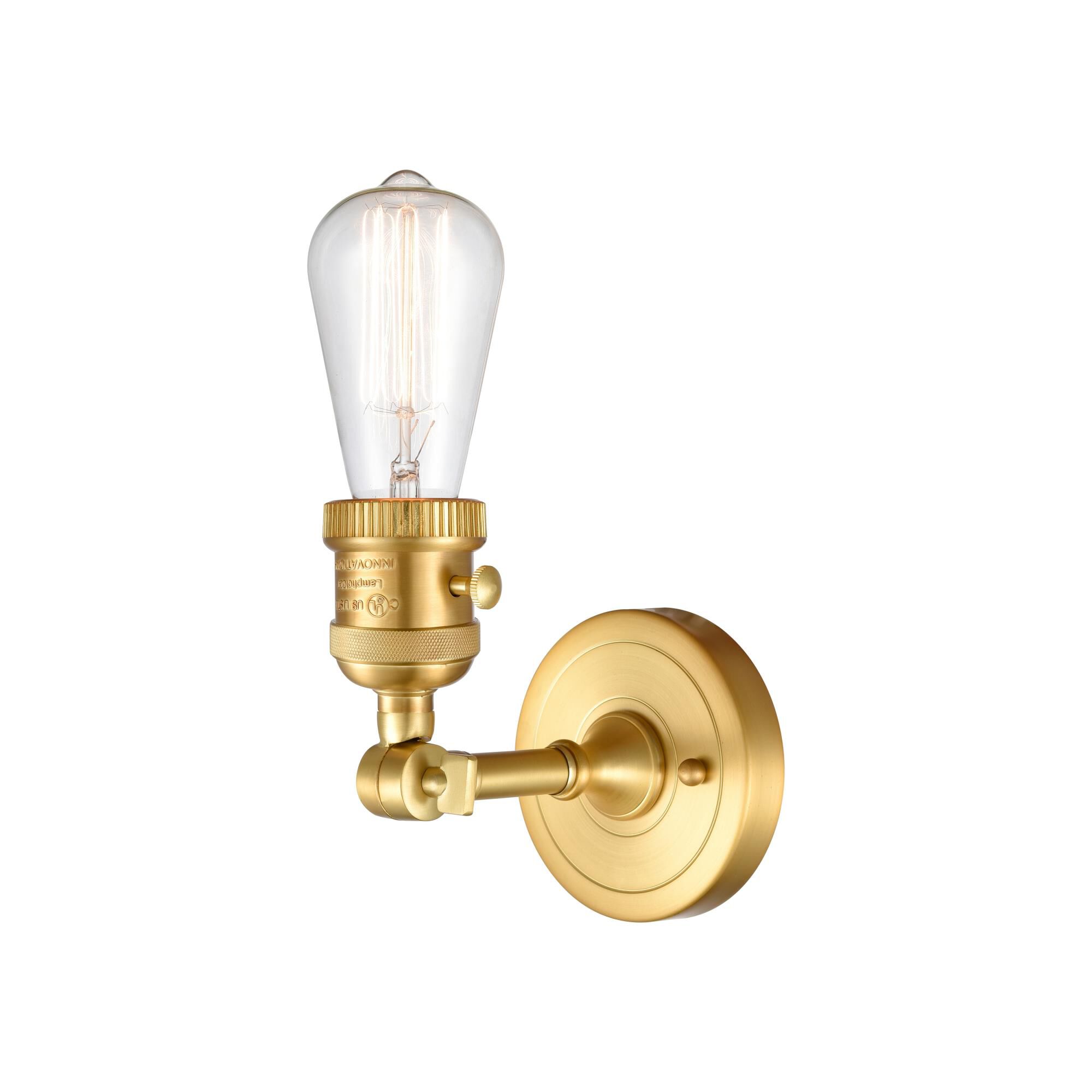 Shown in Satin Gold finish and Silver Plated Mercury glass and Switch on Socket accent
