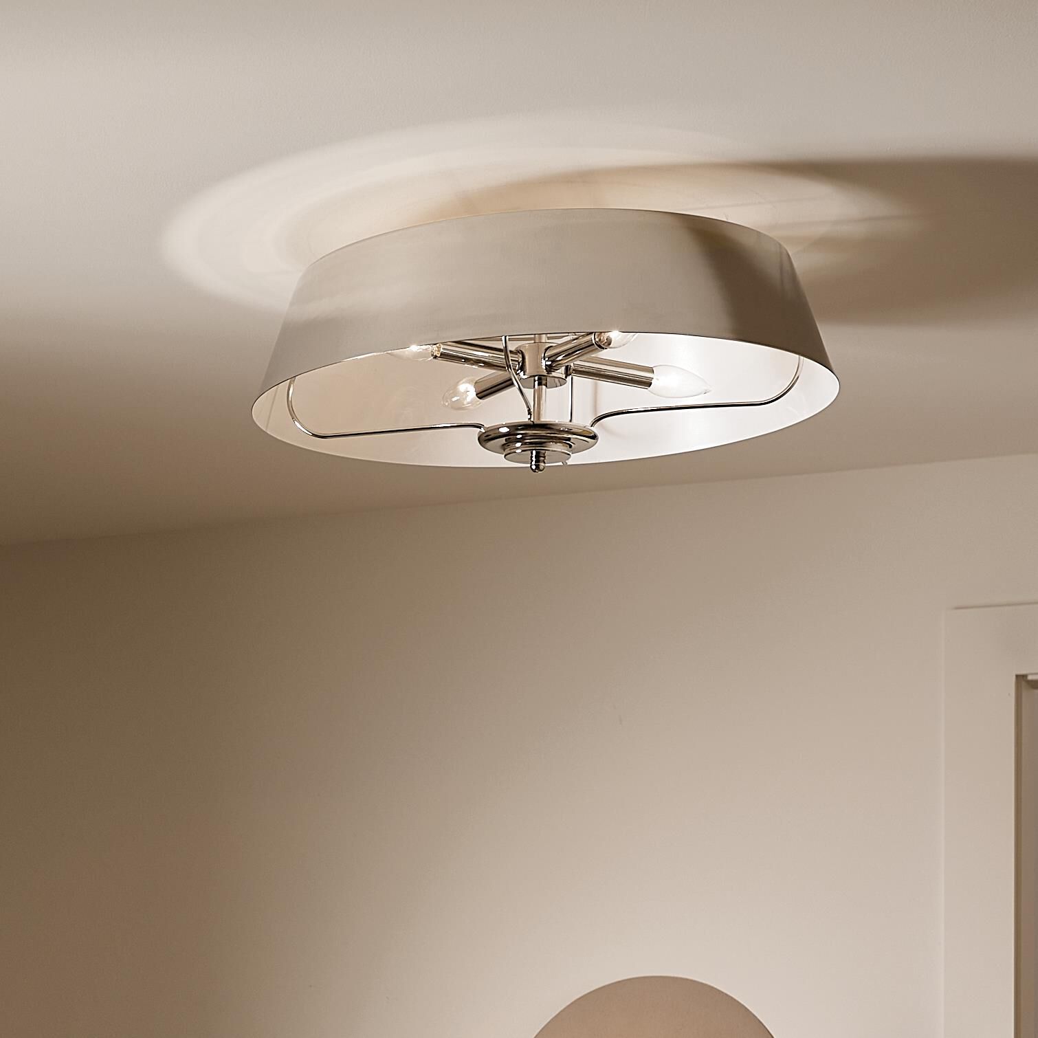 Shown in Polished Nickel finish and Metal shade