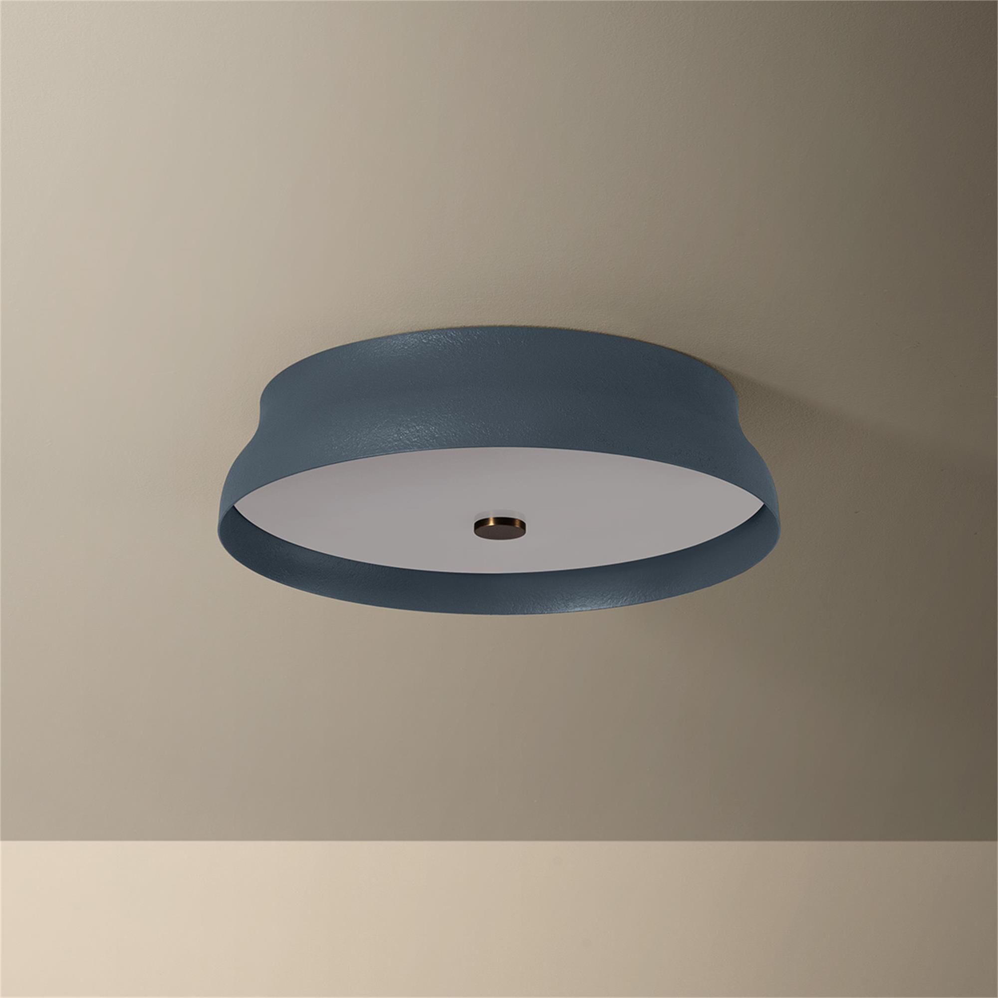 Shown in Patina Brass finish and White Glass shade