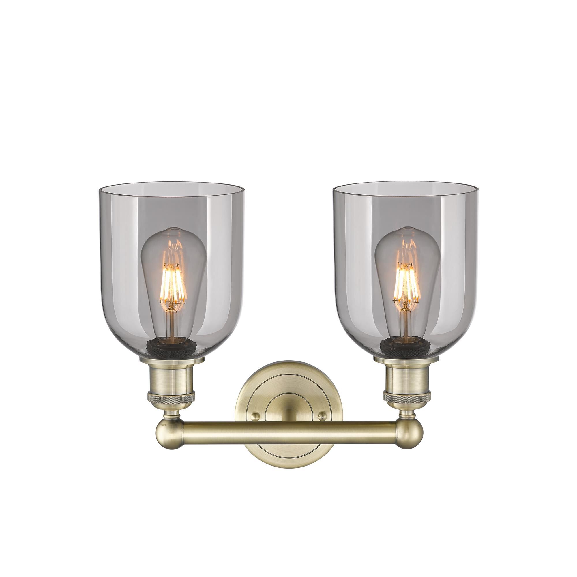 Shown in Antique Brass finish and Light Smoke glass