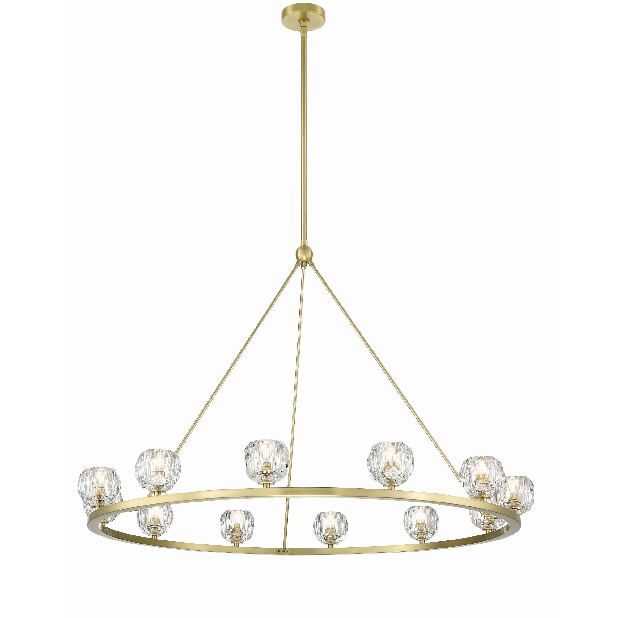 Shown in Soft Brass finish and Faceted Cut crystal and Crystal glass and Crystal shade