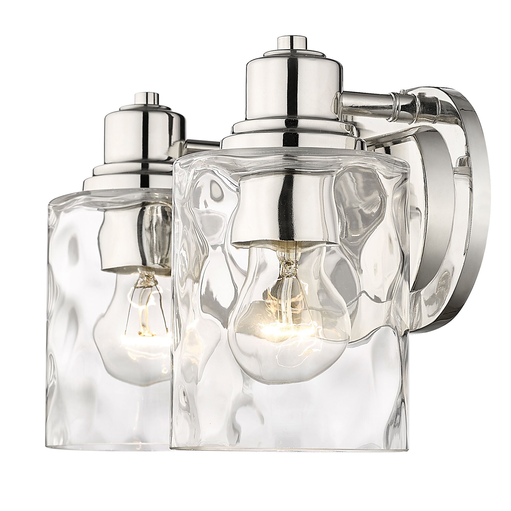 Shown in Polished Nickel finish and Handblown Clear Optic glass