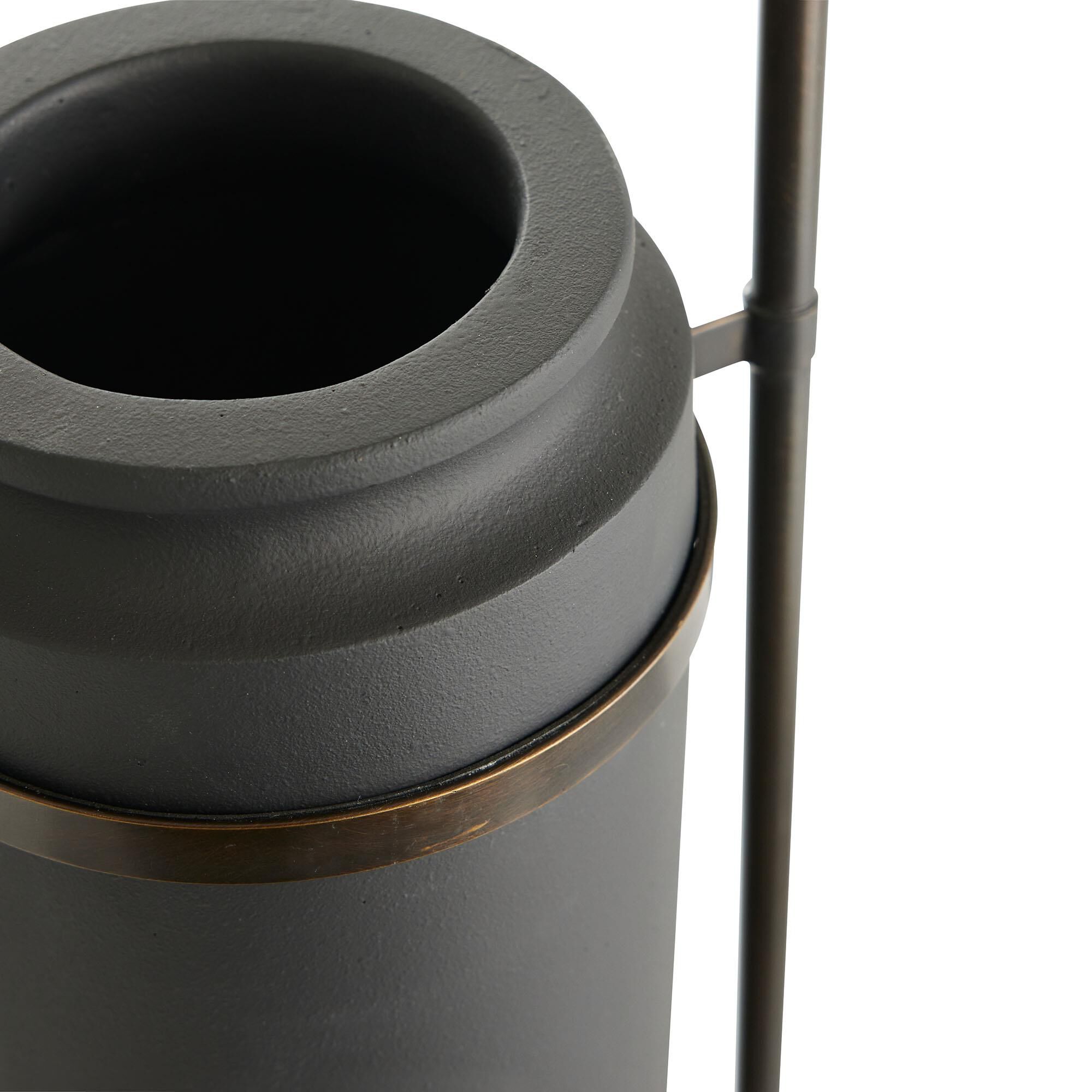 Shown in Charcoal finish and Linen shade