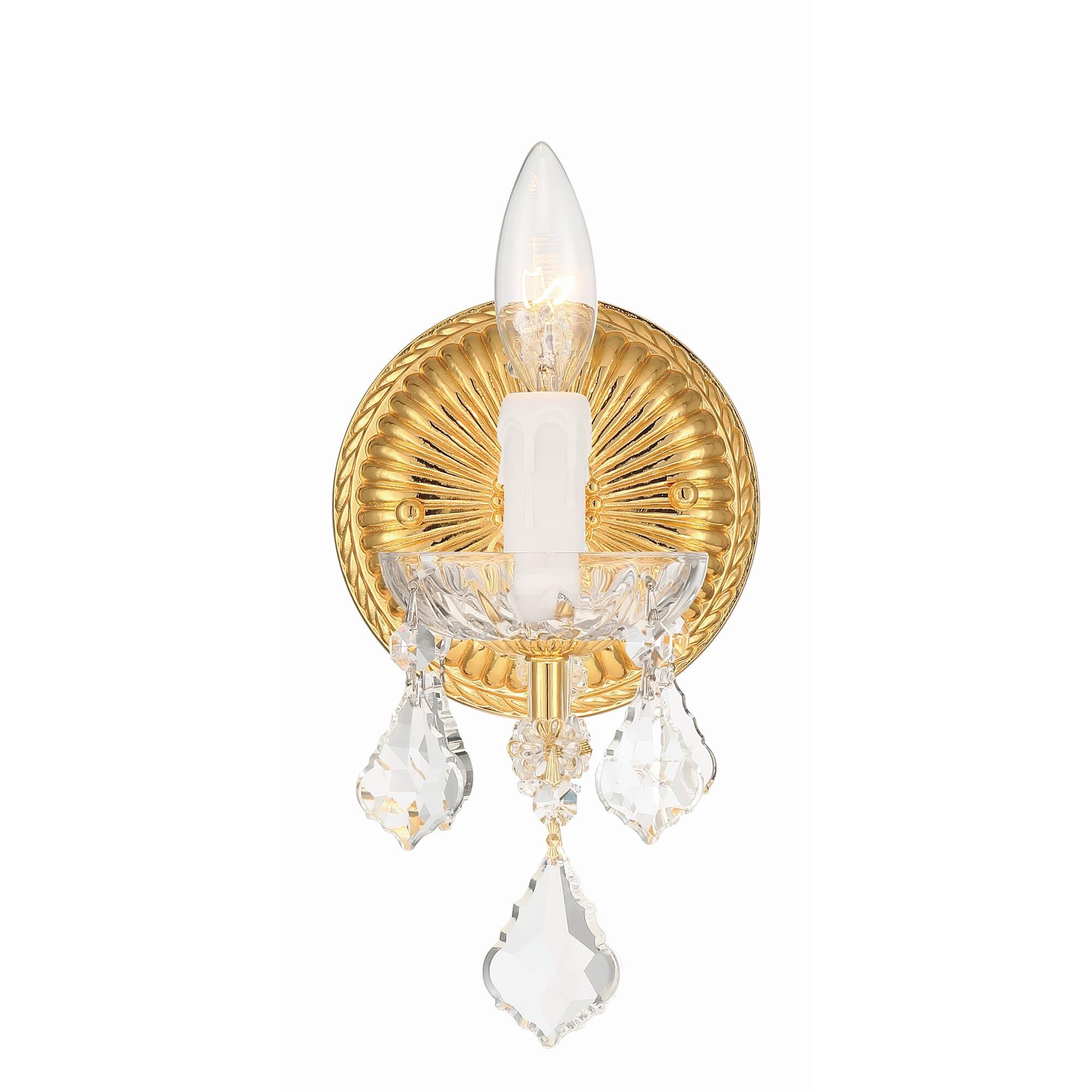 Shown in Gold finish and Clear Hand Cut crystal