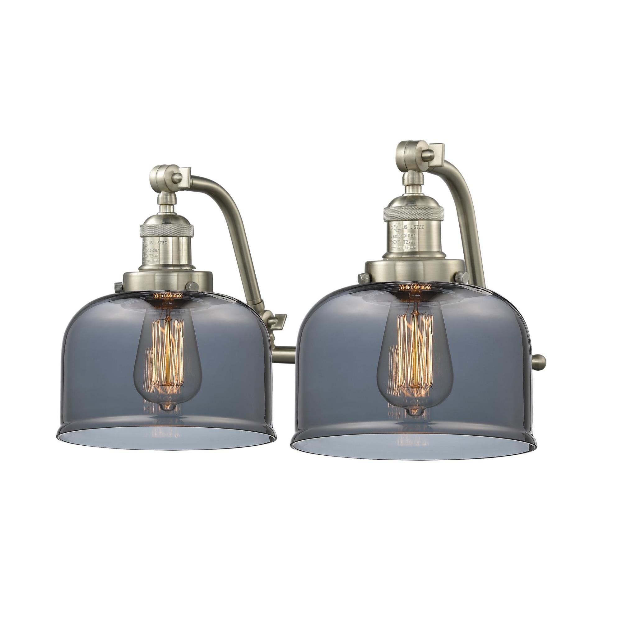 Shown in Brushed Satin Nickel finish and Plated Smoked glass