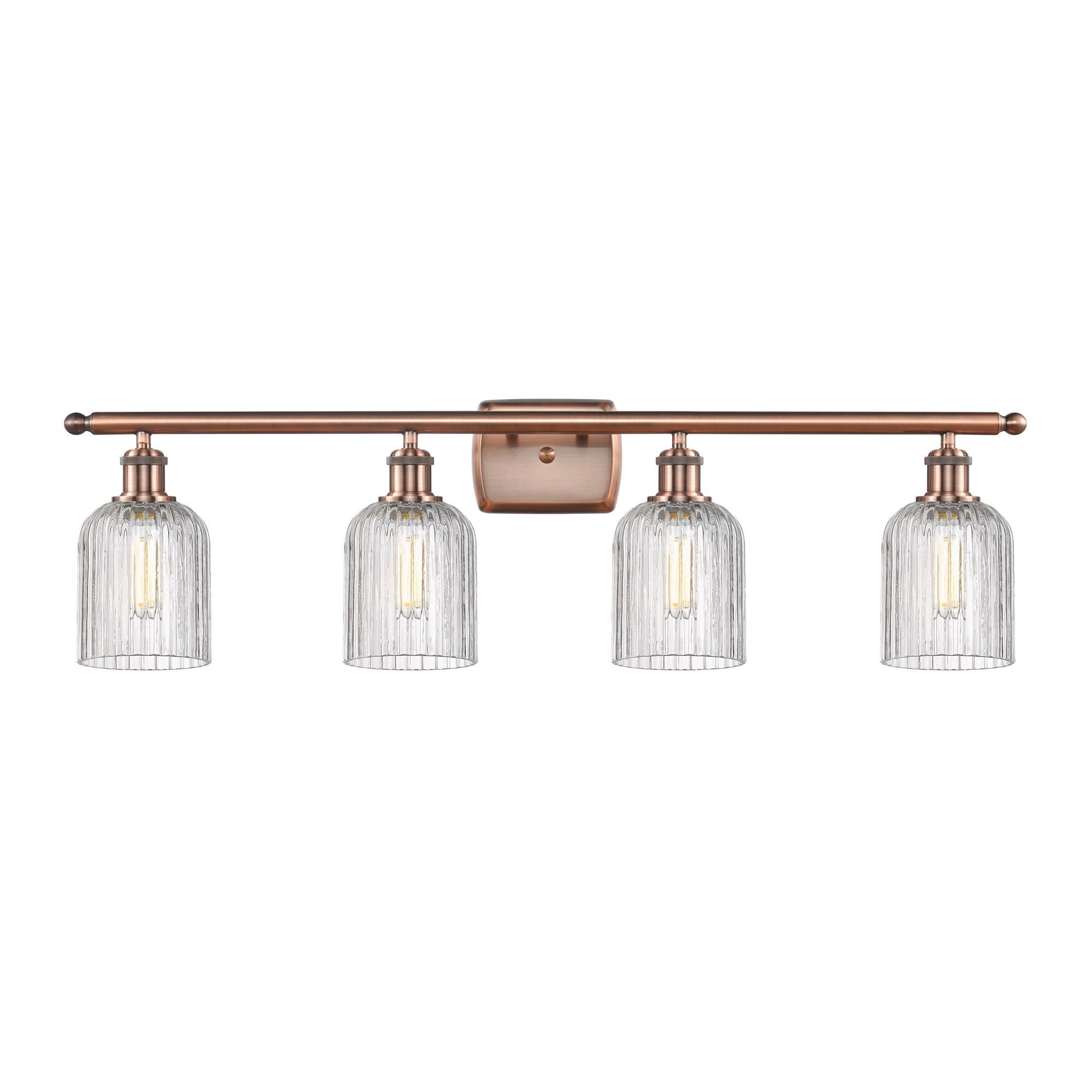 Shown in Antique Copper finish and Clear glass