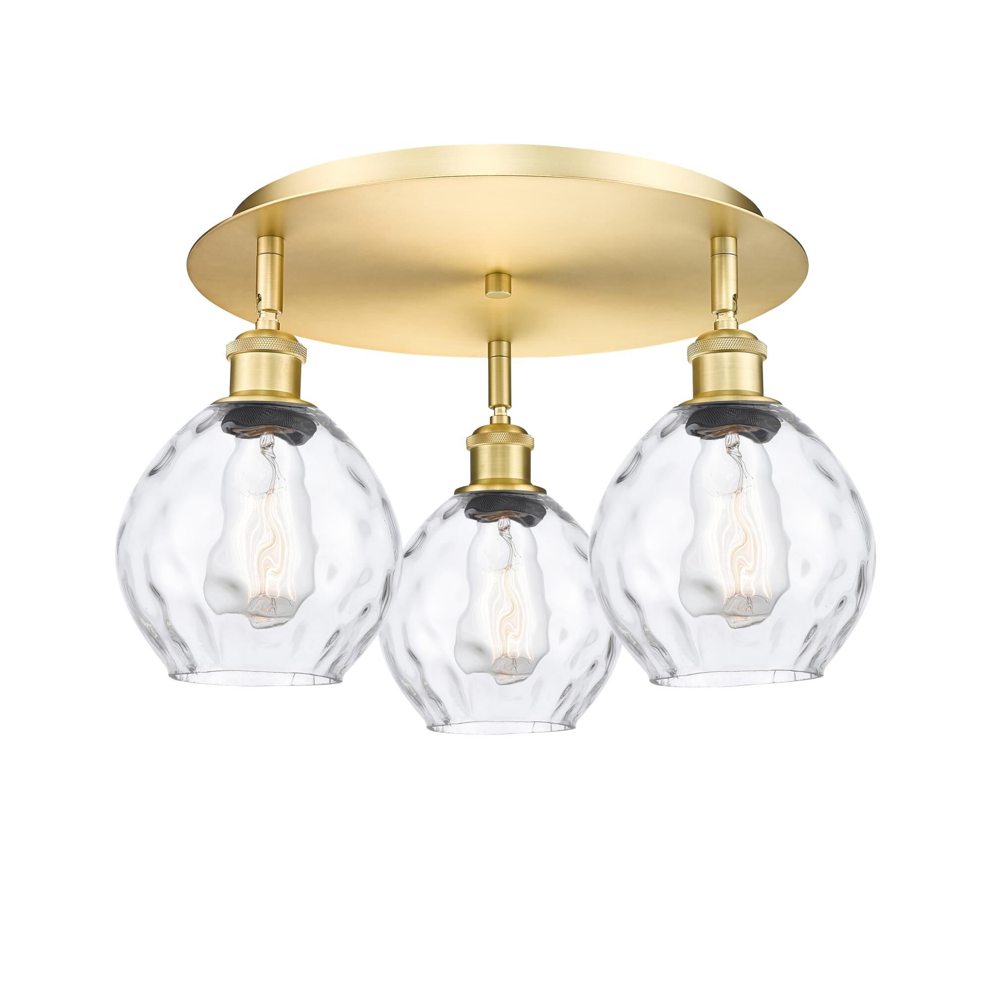 Shown in Satin Gold finish and Clear glass